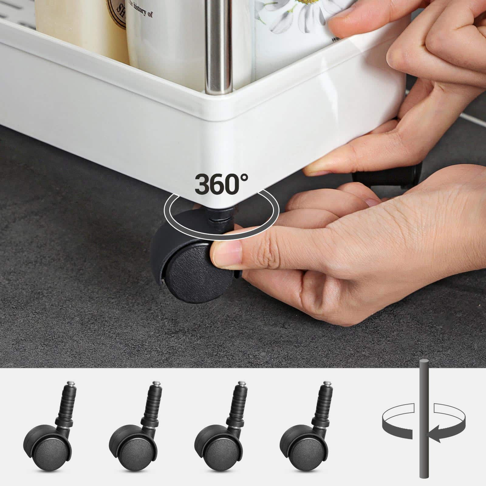 Rollwagen mit 3 Ebenen weiß-KSC007W01 Rollwagen mit 3 Ebenen weiß-KSC007W01