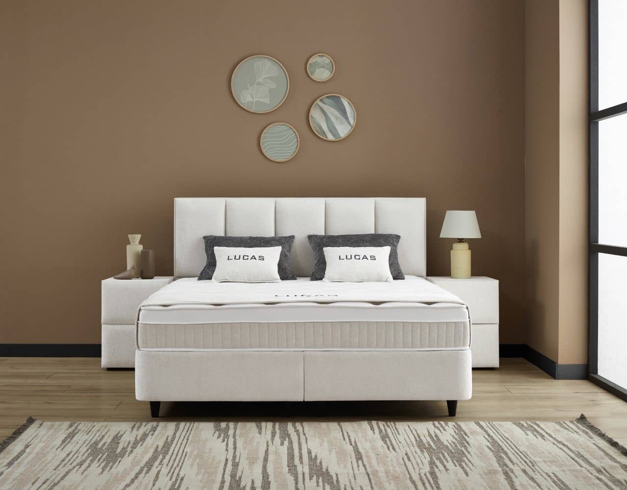 Boxspringbett Lucas Hellbeige mit Bettkasten – ABC Bedding Boxspringbett Lucas Hellbeige mit Bettkasten – ABC Bedding