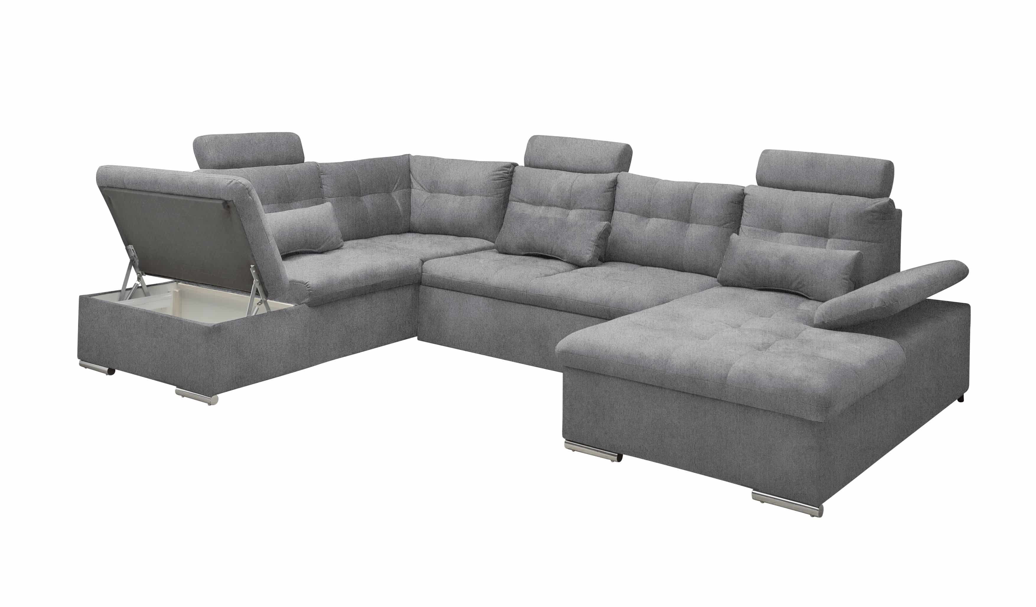Couchlandschaft mit Schlaffunktion und Bettkasten, Anthrazit - Medan XXL Couchlandschaft mit Schlaffunktion und Bettkasten, Anthrazit - Medan XXL