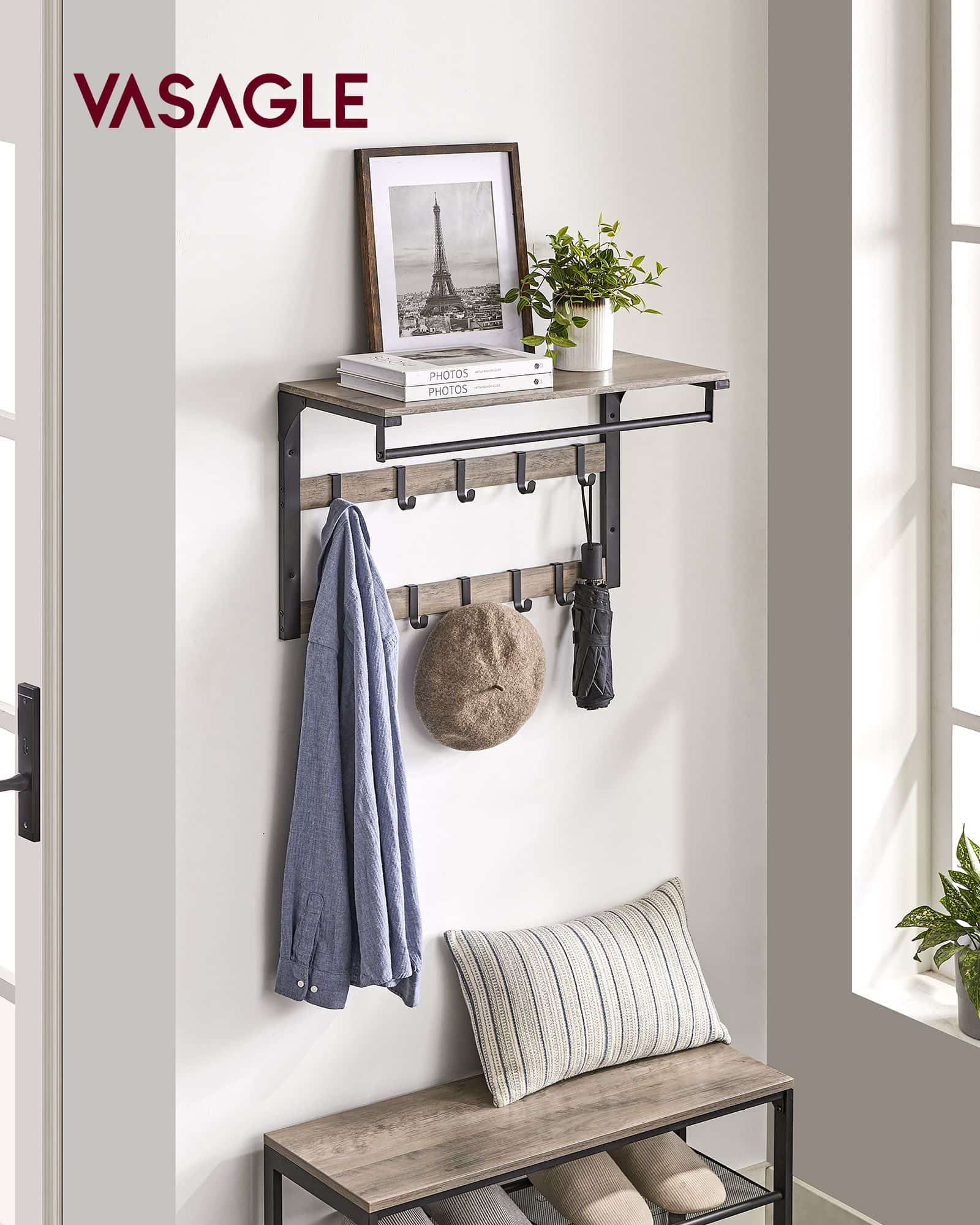 Wandgarderobe mit Kleiderstange Wandgarderobe mit Kleiderstange