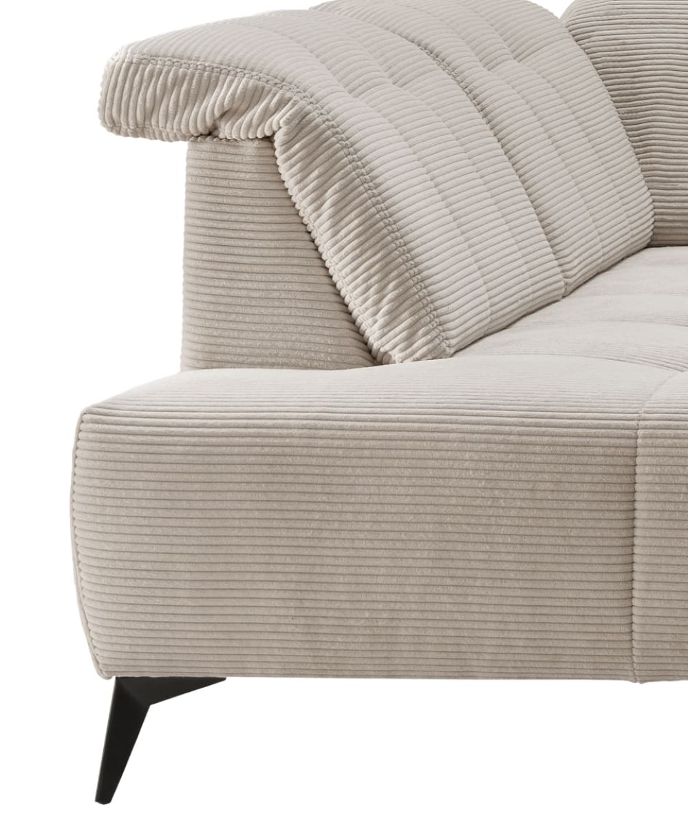 Cord Wohnlandschaft beige mit Elektrofunktion - Sano Cord Wohnlandschaft beige mit Elektrofunktion - Sano
