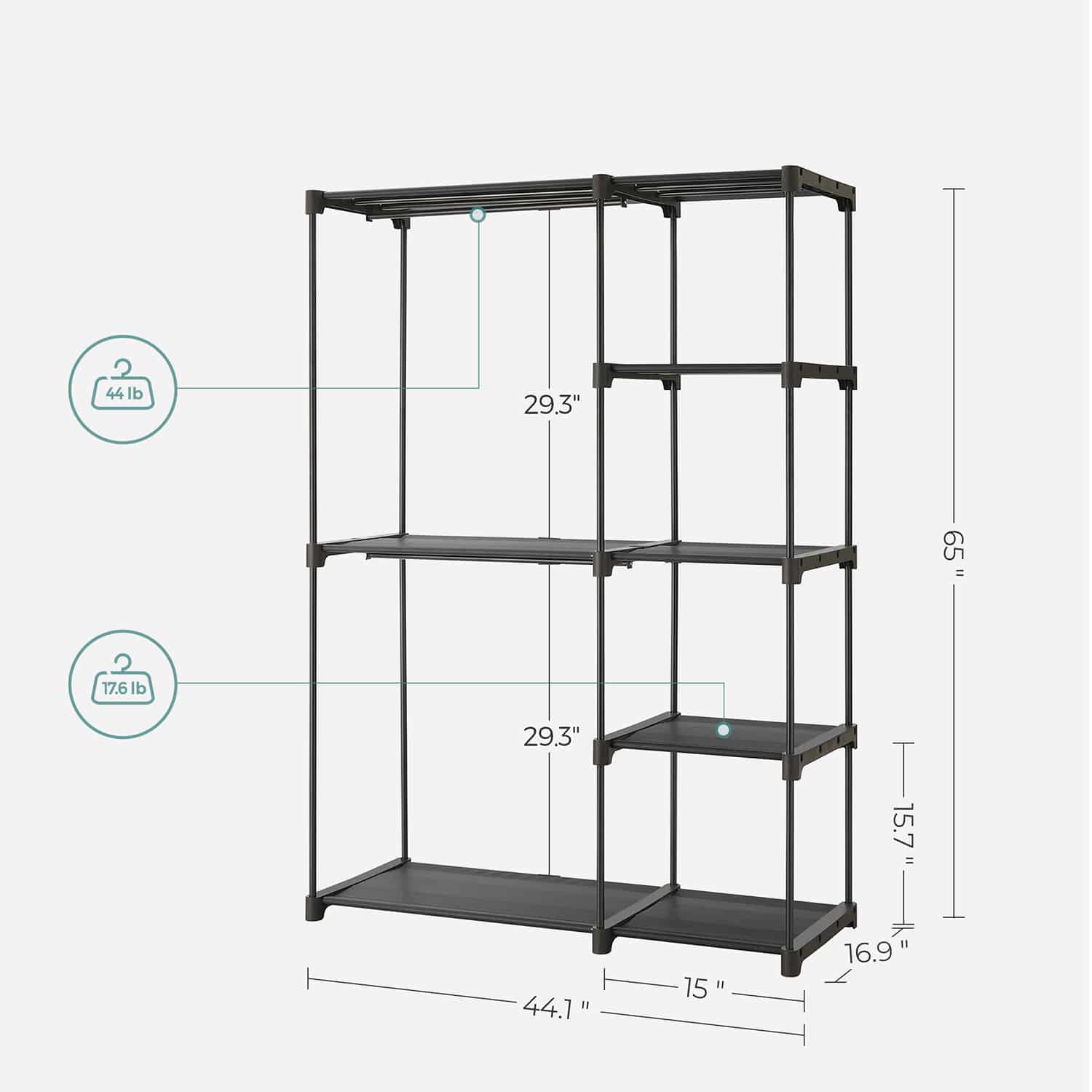 Offener Kleiderschrank-RYG24BK Offener Kleiderschrank-RYG24BK