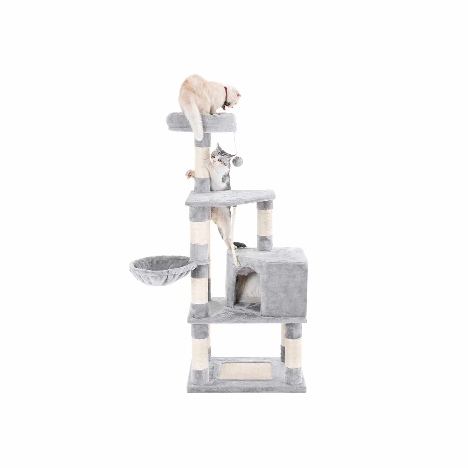 Kratzbaum mit hohem Turm 138 cm Grau