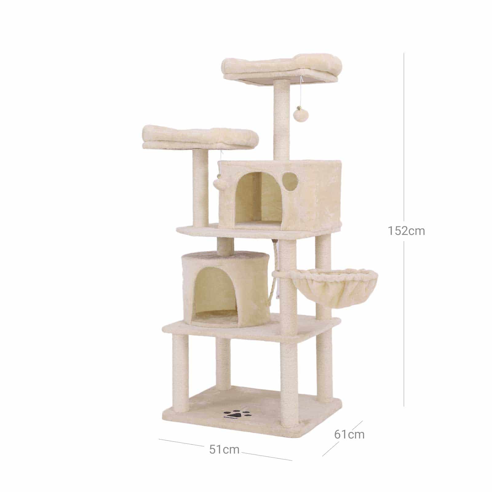Kratzbaum 2 Höhlen 152 cm Beige-PCT90M Kratzbaum 2 Höhlen 152 cm Beige-PCT90M
