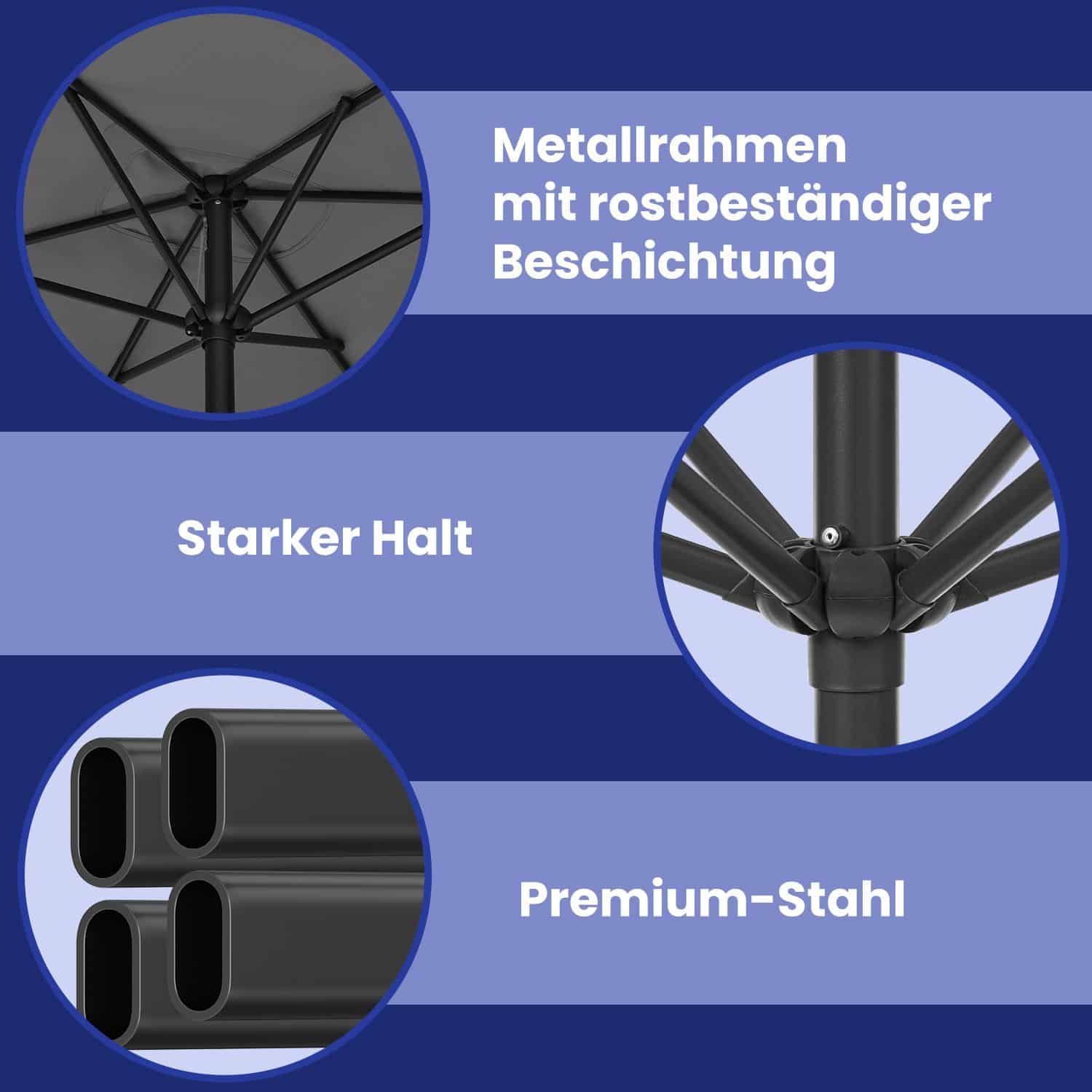 Sonnenschirm 200 x 150 cm, rechteckiger Balkonschirm, Sonnenschutz UPF 50+ Sonnenschirm 200 x 150 cm, rechteckiger Balkonschirm, Sonnenschutz UPF 50+