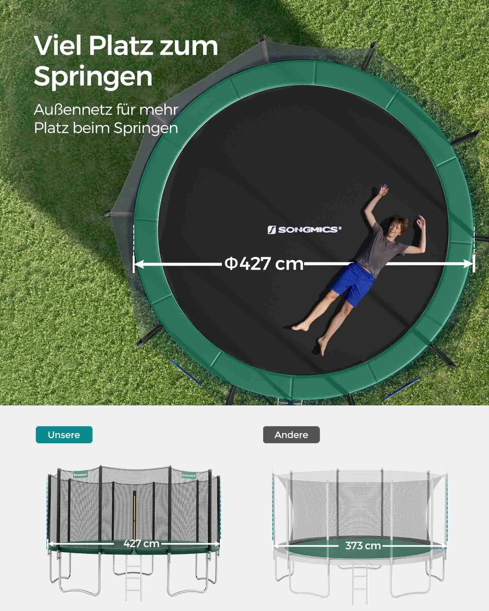Gartentrampolin Ø 427 cm mit Sicherheitsnetz-STR141C01 Gartentrampolin Ø 427 cm mit Sicherheitsnetz-STR141C01