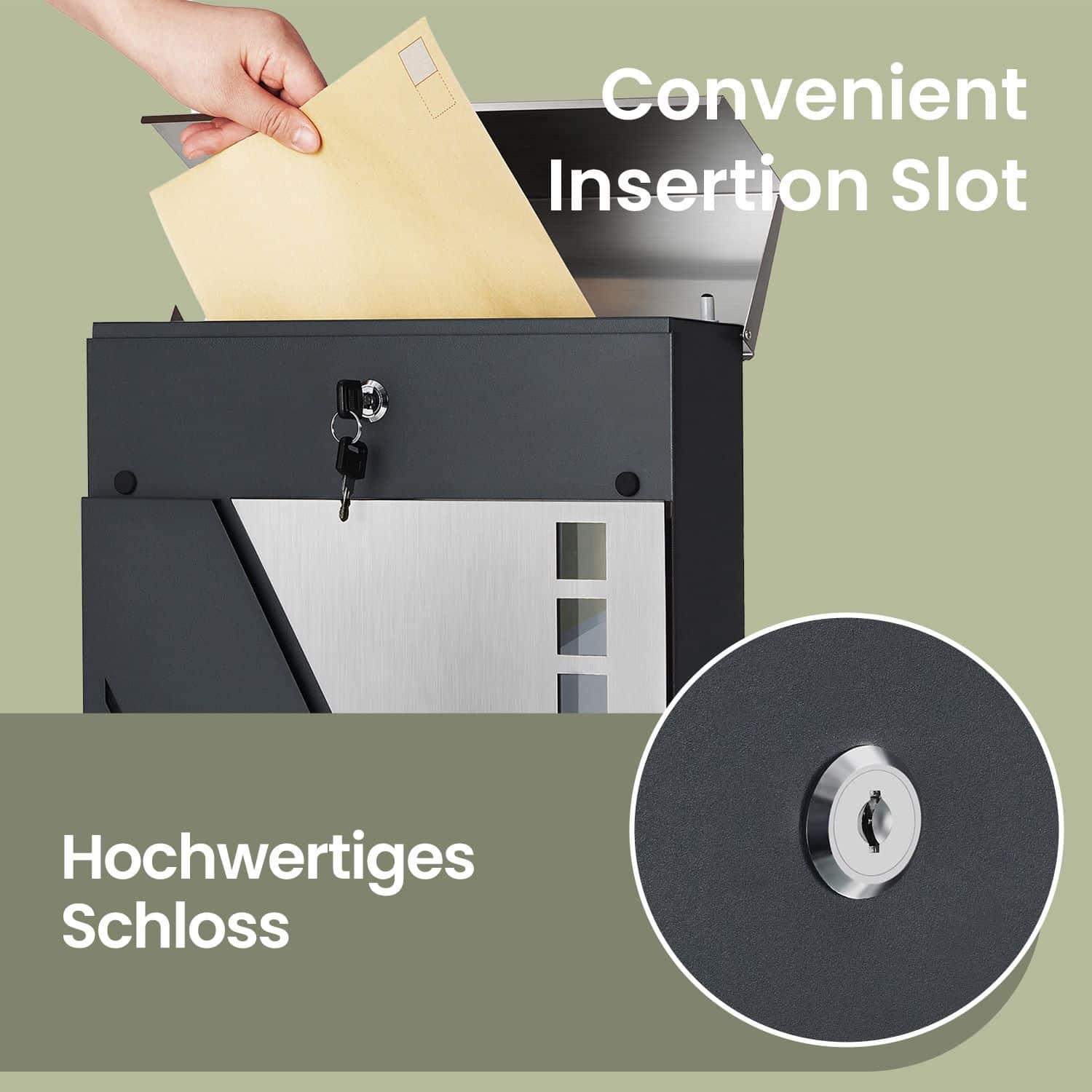 Wandbriefkasten mit Sichtfenster Wandbriefkasten mit Sichtfenster