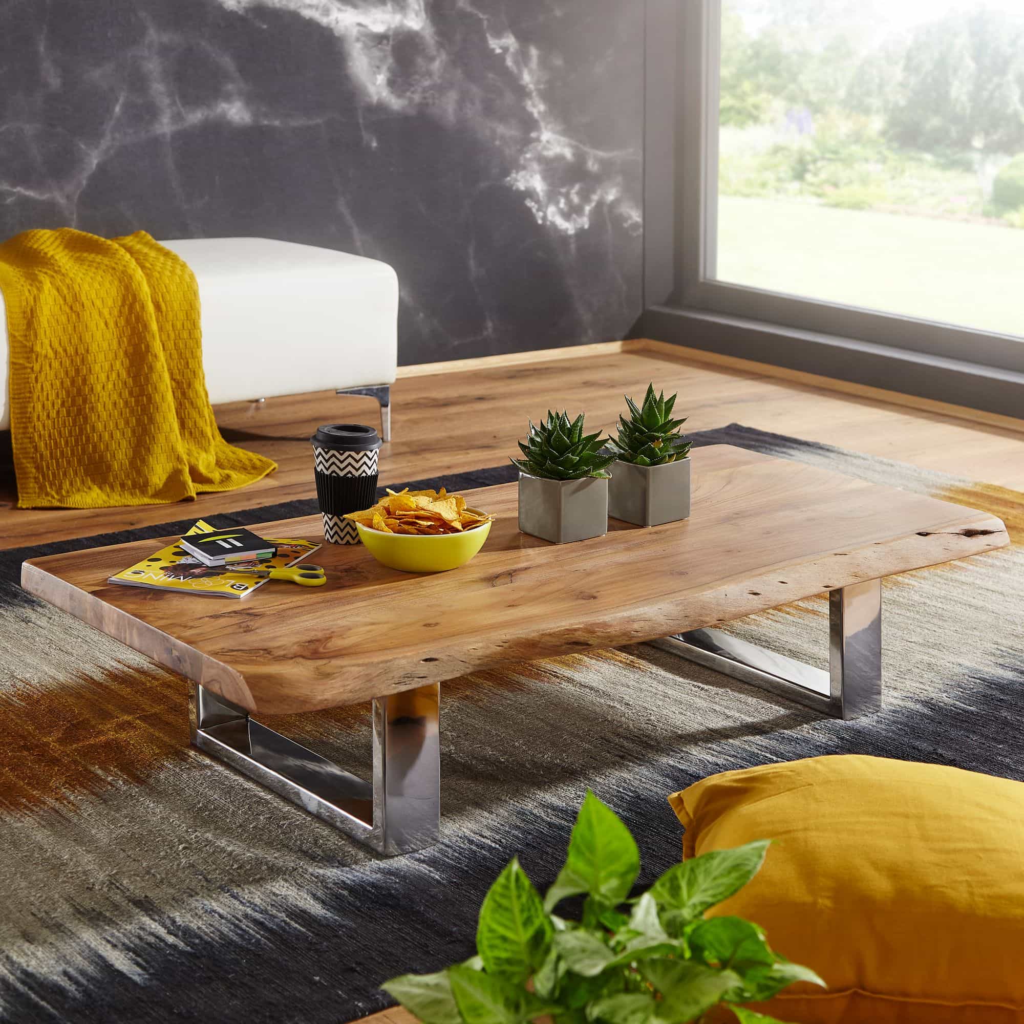 46336-WOHNLING-Couchtisch-115x60x25-cm-Akazie-mit-F Wohnling Couchtisch Asura 115 × 25 × 58 cm – Akazie