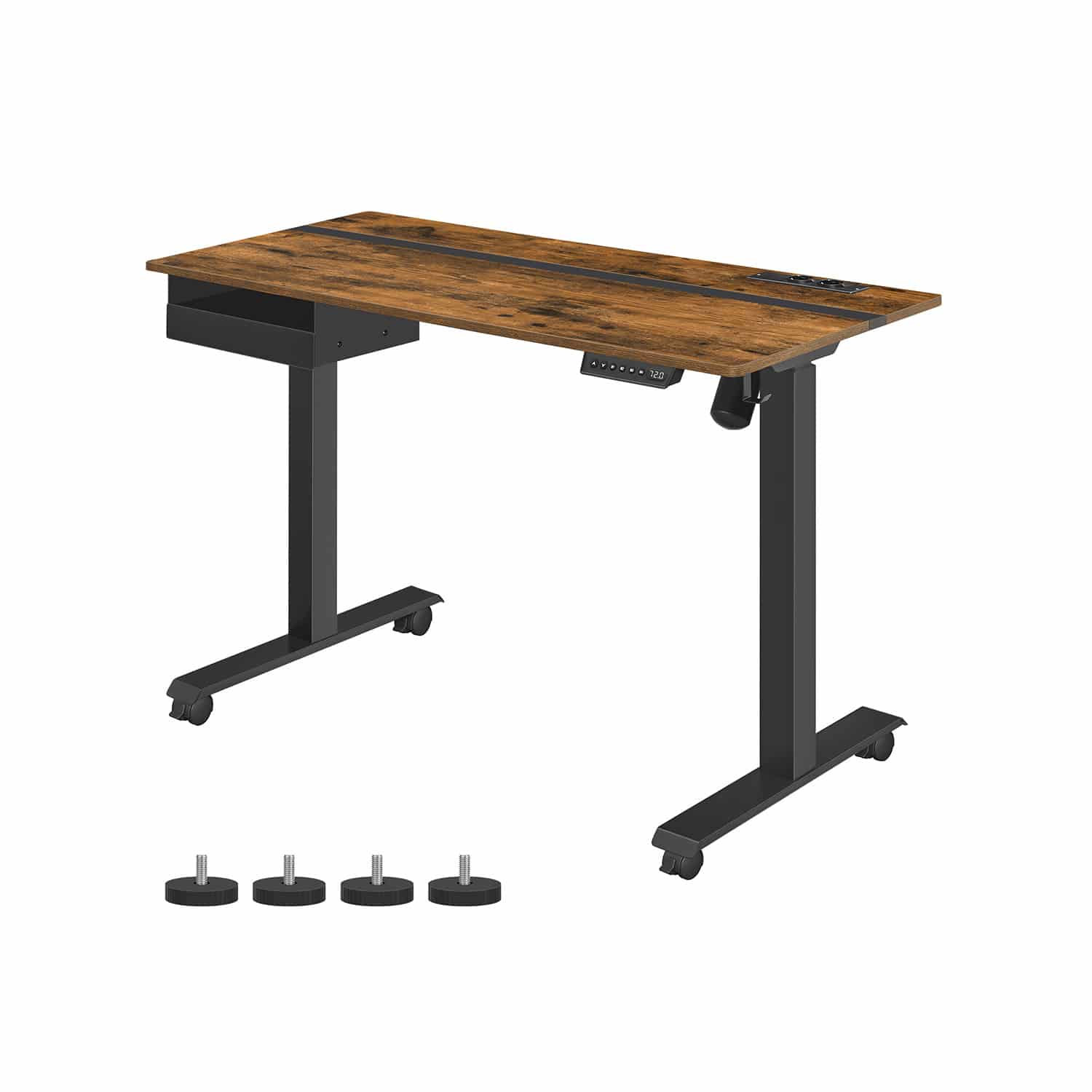 Höhenverstellbarer Schreibtisch 60 x 120 cm vintagebraun-schwarz-B34LSD112X01 Höhenverstellbarer Schreibtisch 60 x 120 cm vintagebraun-schwarz-B34LSD112X01