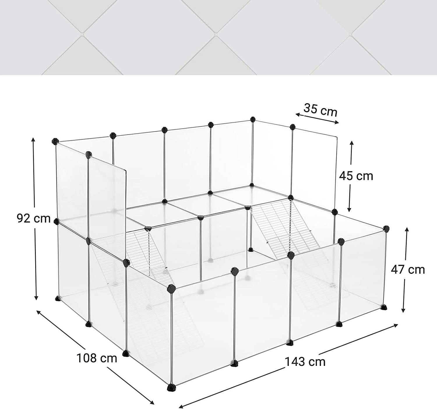 Haustierkäfig für Kleintiere Weiß-LPC004W01