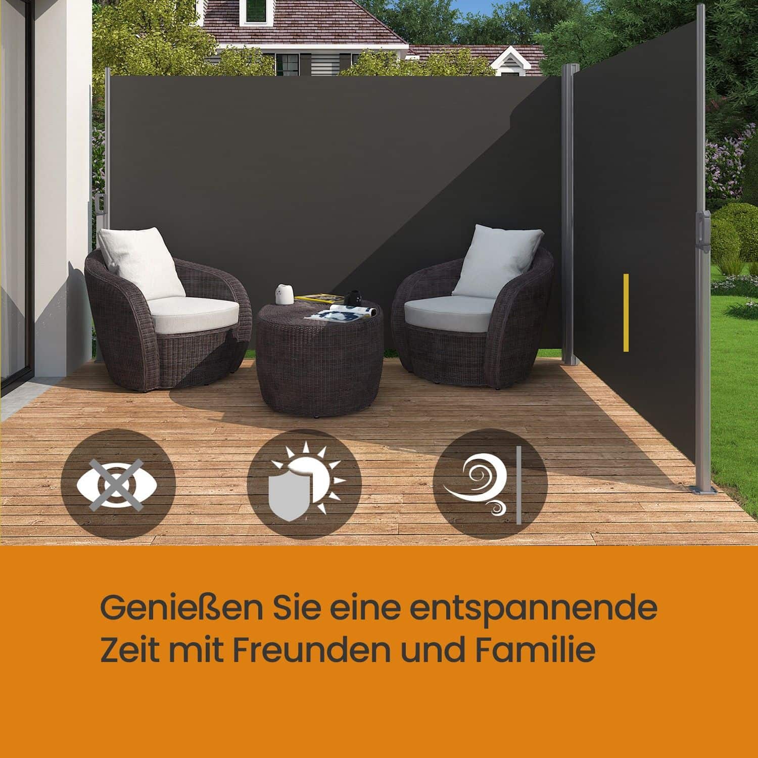 Doppelseitenmarkise, 1,8 x 6 m (H x L)