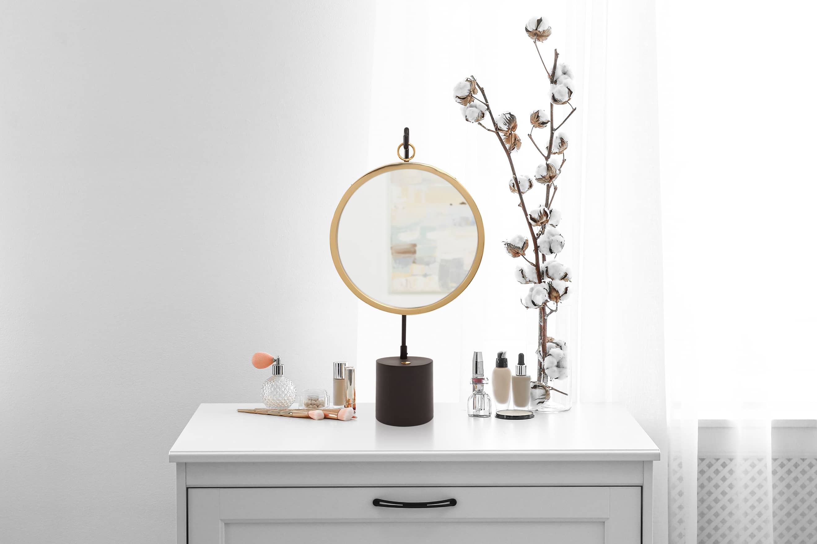 Tischspiegel Eleganca 225 Weiß / Silber Tischspiegel Eleganca 225 Weiß / Silber