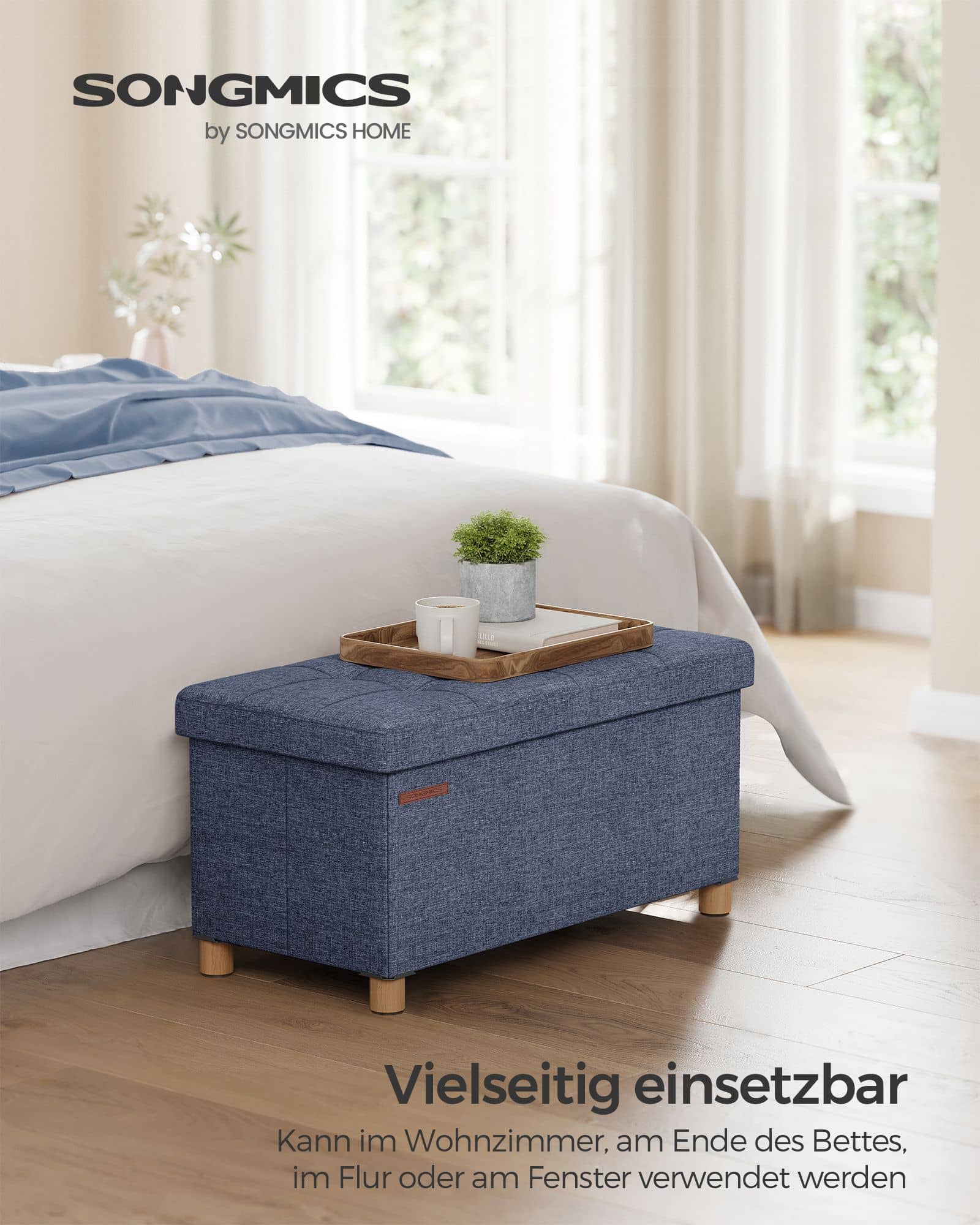 Sitzbank klappbar 38 x 76 x 40 cm mit Stauraum helldenimblau-LSF016Q11 Sitzbank klappbar 38 x 76 x 40 cm mit Stauraum helldenimblau-LSF016Q11