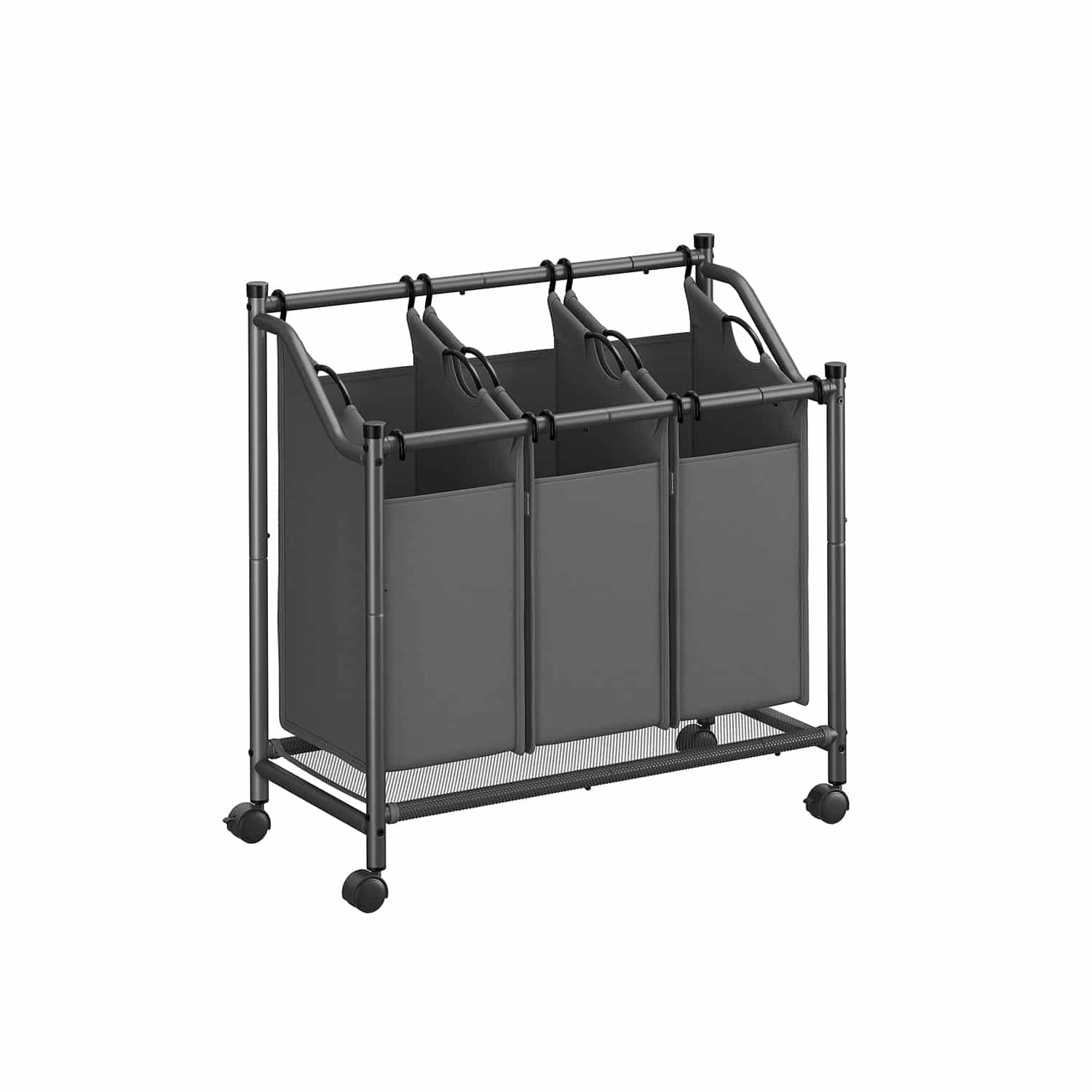 Wäschekorb mit Rollen 3 x 45 L schiefergrau Wäschekorb mit Rollen 3 x 45 L schiefergrau