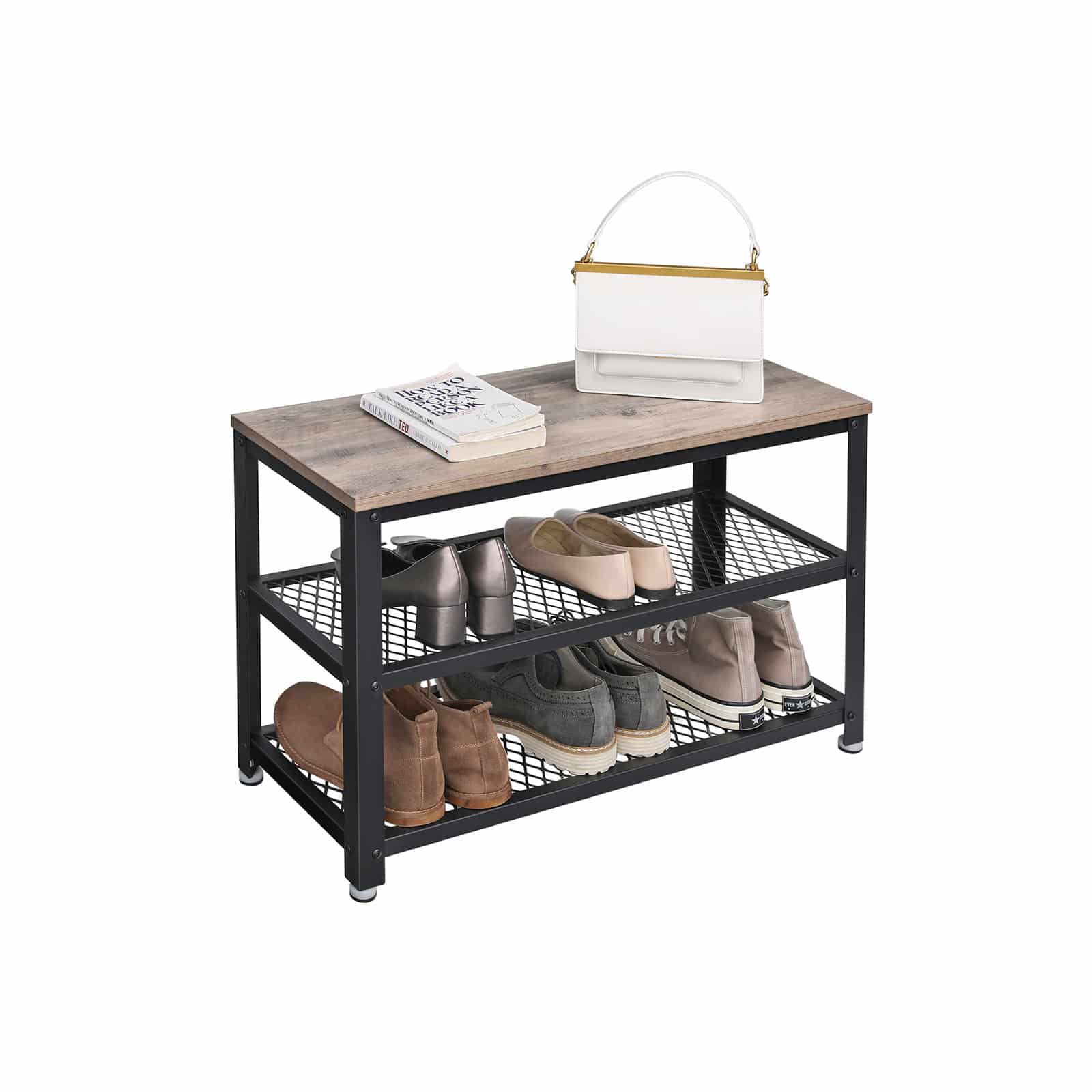 Schuhregal-mit-Sitzflaeche-LBS73MB-2 Schuhregal mit Sitzfläche