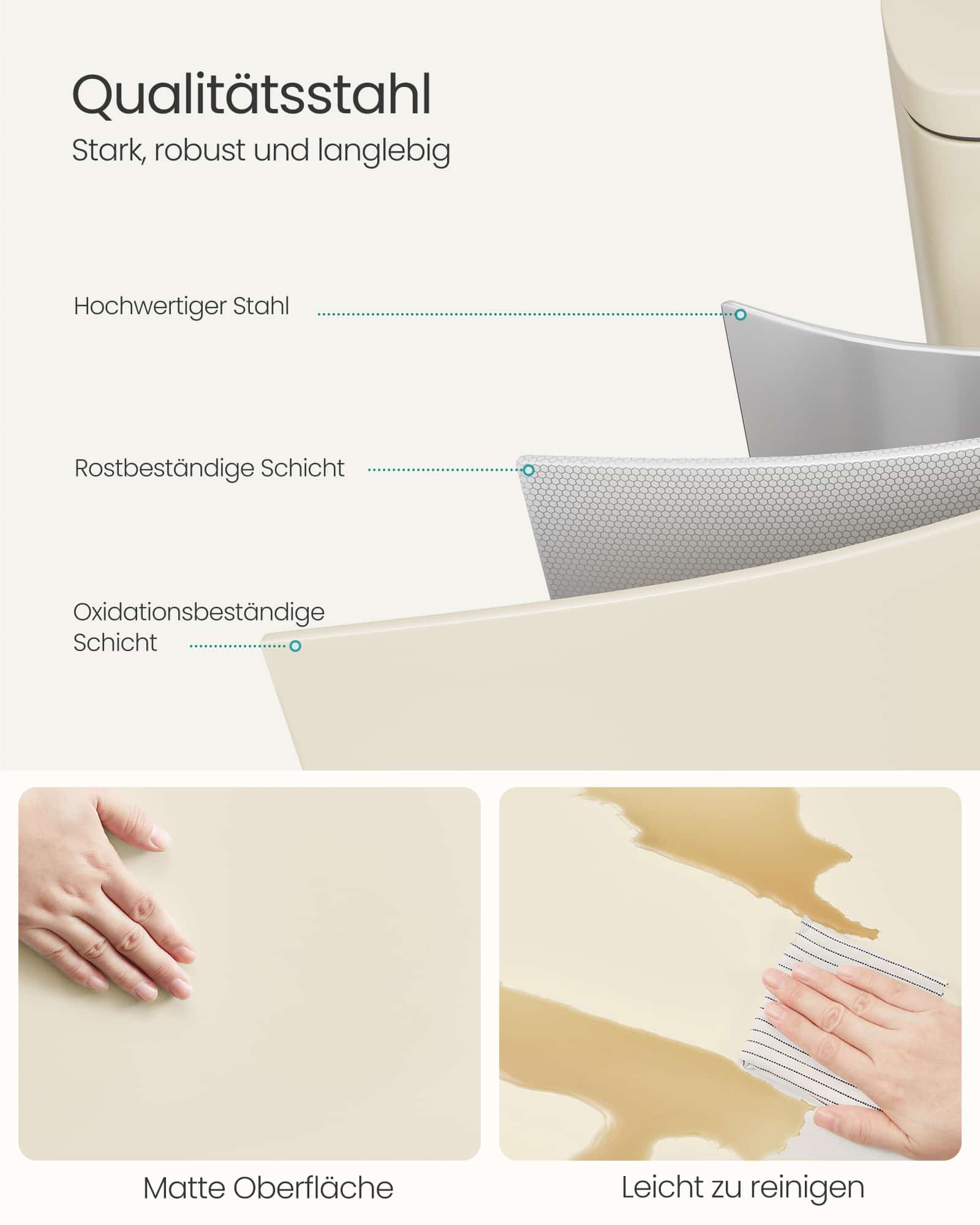 Mülleimer Küche 50 Liter sandbeige Mülleimer Küche 50 Liter sandbeige