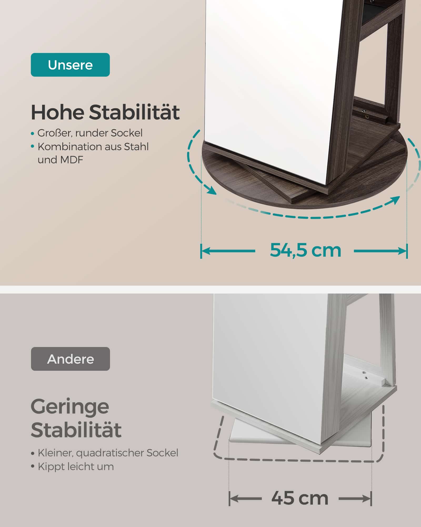 Schmuckschrank, Spiegelschrank, mit rahmenlosem Ganzkörperspiegel Schmuckschrank, Spiegelschrank, mit rahmenlosem Ganzkörperspiegel