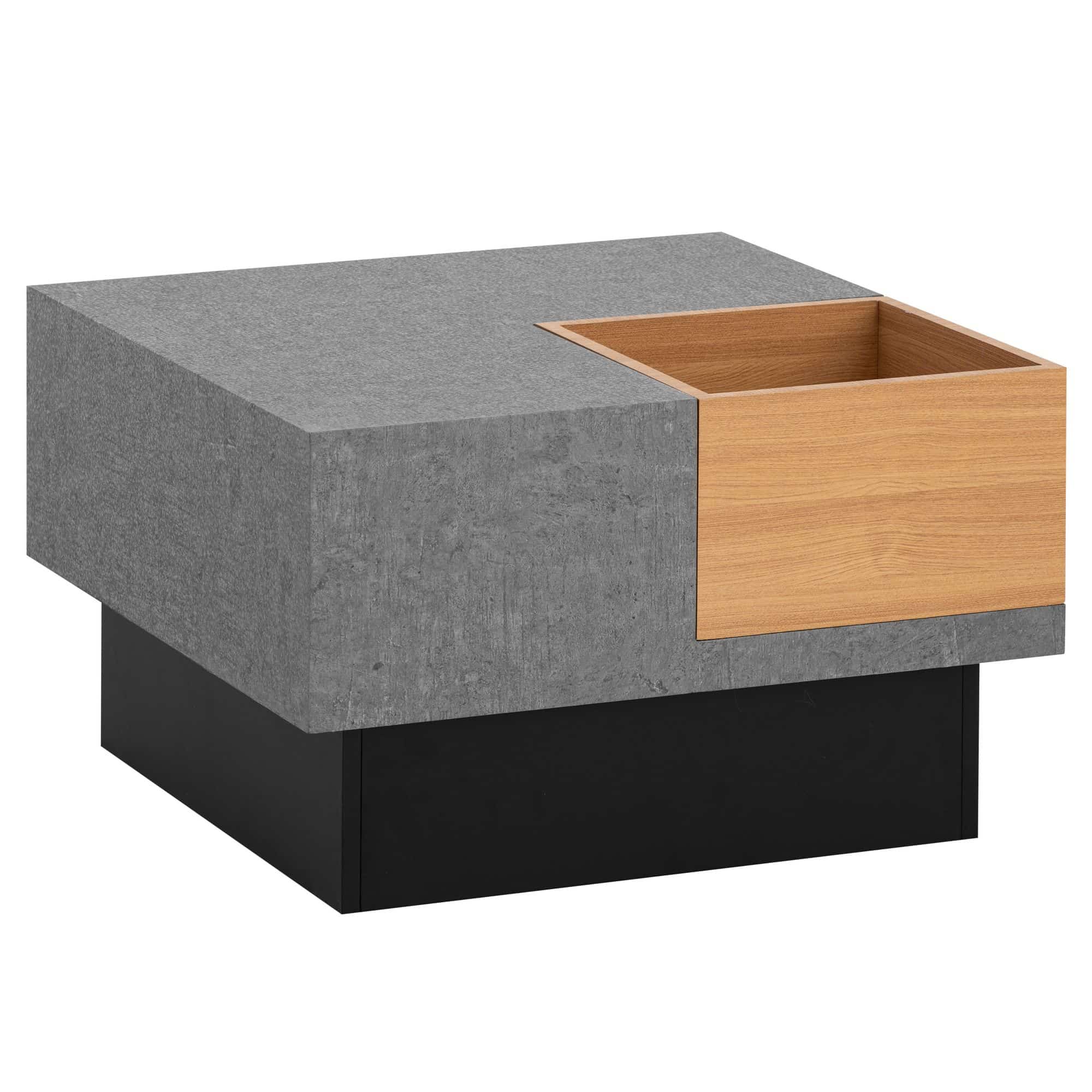Couchtisch 65x65x40 cm Grau Sofatisch in Beton-Optik Modern Couchtisch 65x65x40 cm Grau Sofatisch in Beton-Optik Modern