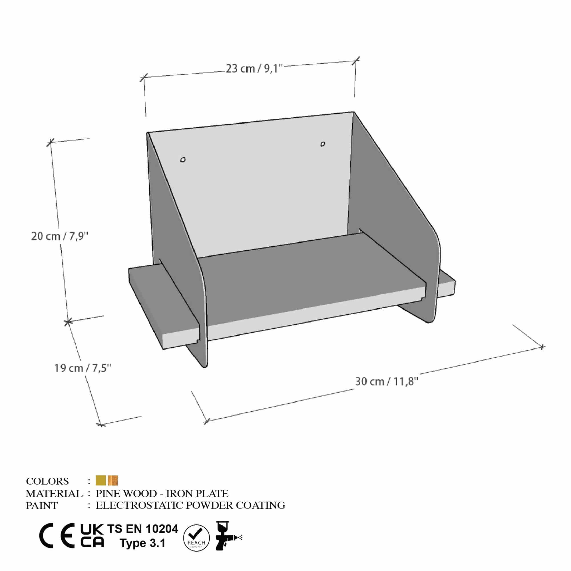 Short Arm - gold - Wandregal Short Arm - gold - Wandregal