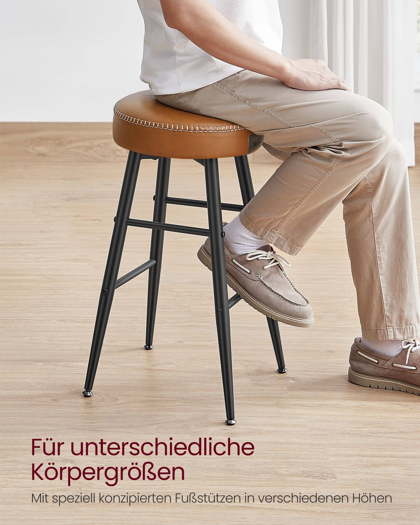 EKHO Kollektion - Barhocker einfacher Aufbau karamellbraun EKHO Kollektion - Barhocker einfacher Aufbau karamellbraun