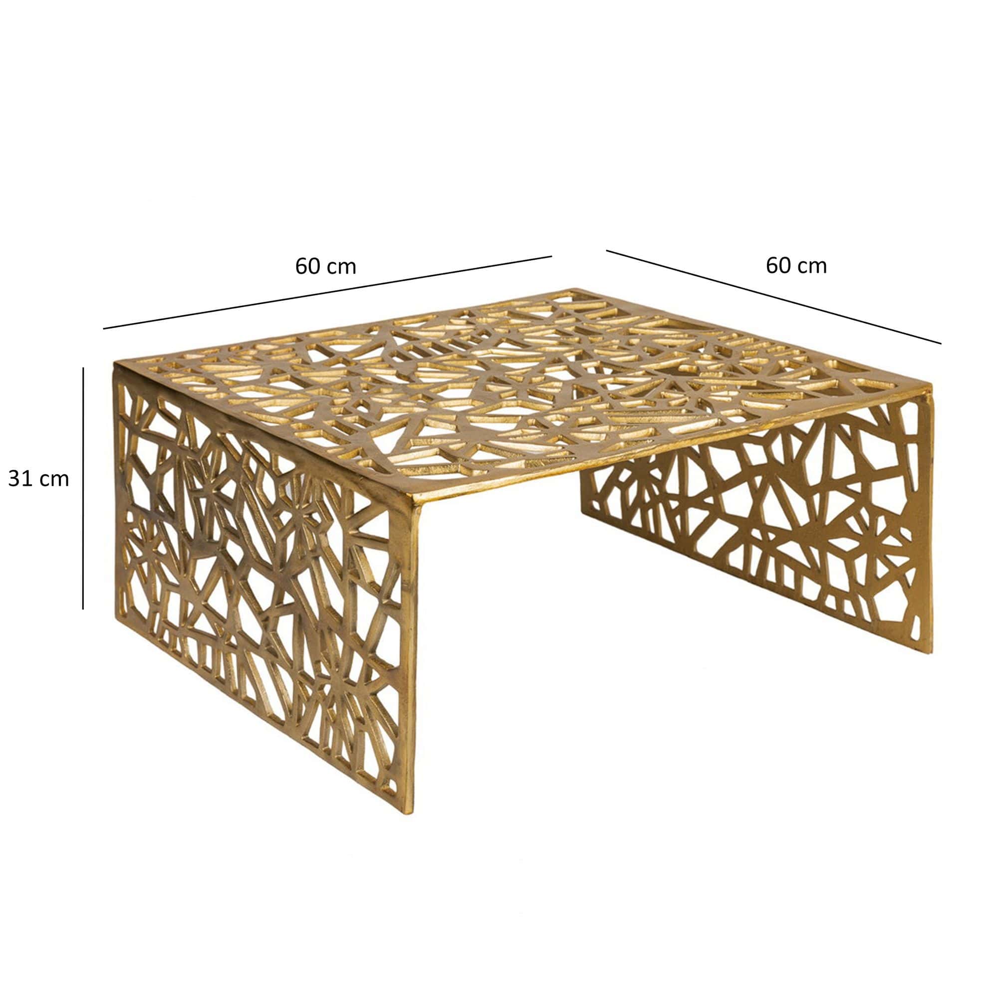 Couchtisch Aluminium Gold 60cm Quadratischer Sofatisch Metall - Wohnzimmertisch Alu modern mit Muster - Design Tisch niedrig - Loungetisch Beistelltisch Handmade Couchtisch Aluminium Gold 60cm Quadratischer Sofatisch Metall - Wohnzimmertisch Alu modern mit Muster - Design Tisch niedrig - Loungetisch Beistelltisch Handmade