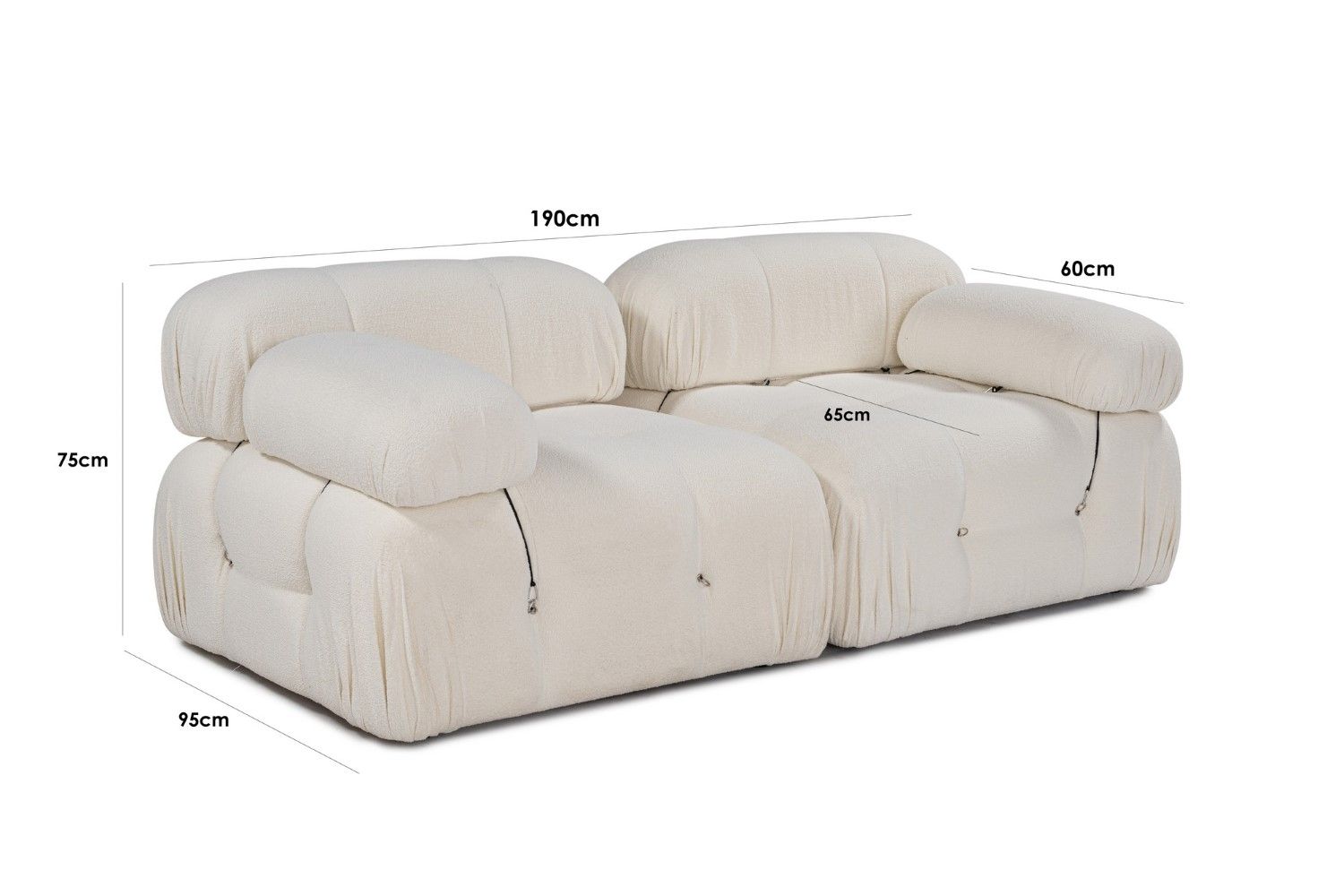 Sofa Bubble 2-Sitzer mit abnehmbarer Rückenlehne