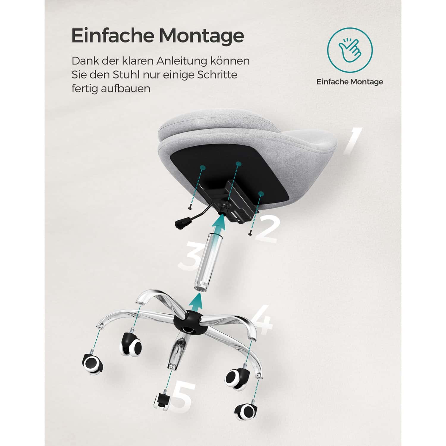 Höhenverstellbarer Schreibtischstuhl grau