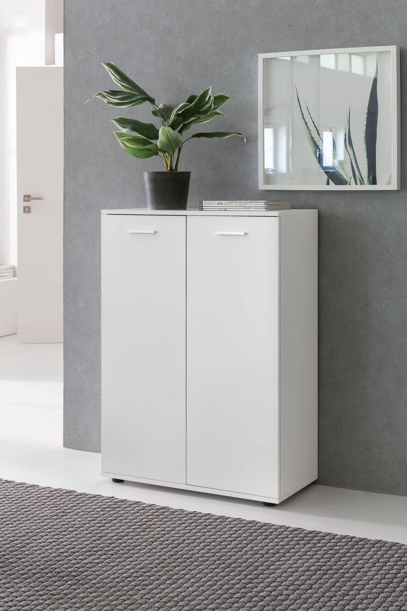 45905-WOHNLING-Kommode-SVENJA-2-tuerig-71x35x101c_1 Kommode mit 2 Türen 71x104x35cm Mehrzweckschrank Holz Weiß