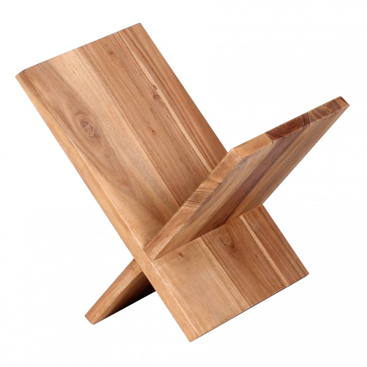38763-Wohnling-Massivholz-Zeitungsstaender-Akazie_7exhcmKwiVprJ3 Zeitungsständer MUMBAI Massivholz Akazie X-Form 31 cm Zeitschriften-Ständer Design Prospekt-Halter Landhaus-Stil