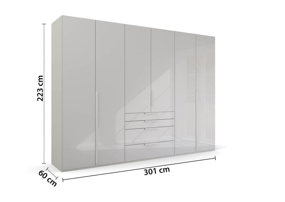 6-türiger Kleiderschrank Purisma von rauch mit Glasfront - In alpinweiß, seidengrau und graphit 6-türiger Kleiderschrank Purisma von rauch mit Glasfront - In alpinweiß, seidengrau und graphit