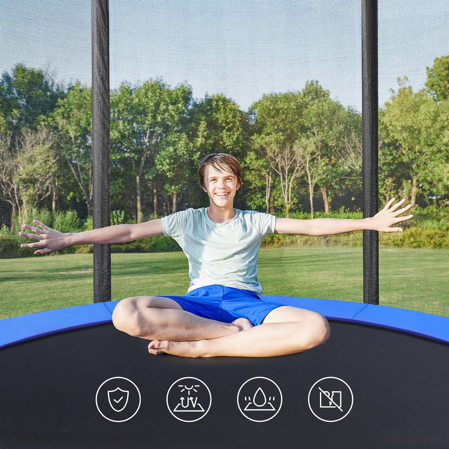 Trampolin Ø 183 cm Schwarz-Blau-B34STR6FT Trampolin Ø 183 cm Schwarz-Blau-B34STR6FT