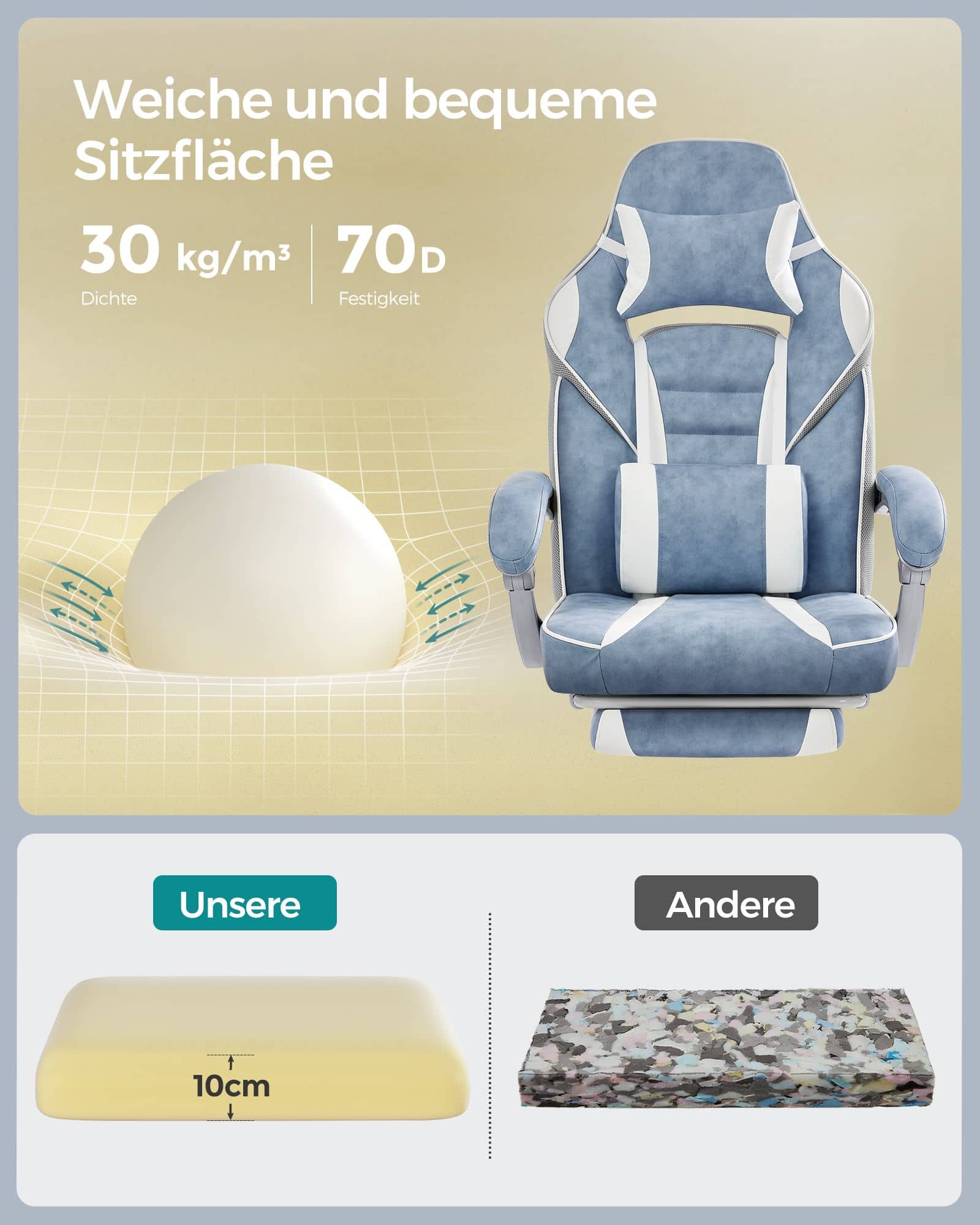 Gamingstuhl mit neigbaren Rückenlehnen und Kopfkissen-OBG073Q01 Gamingstuhl mit neigbaren Rückenlehnen und Kopfkissen-OBG073Q01