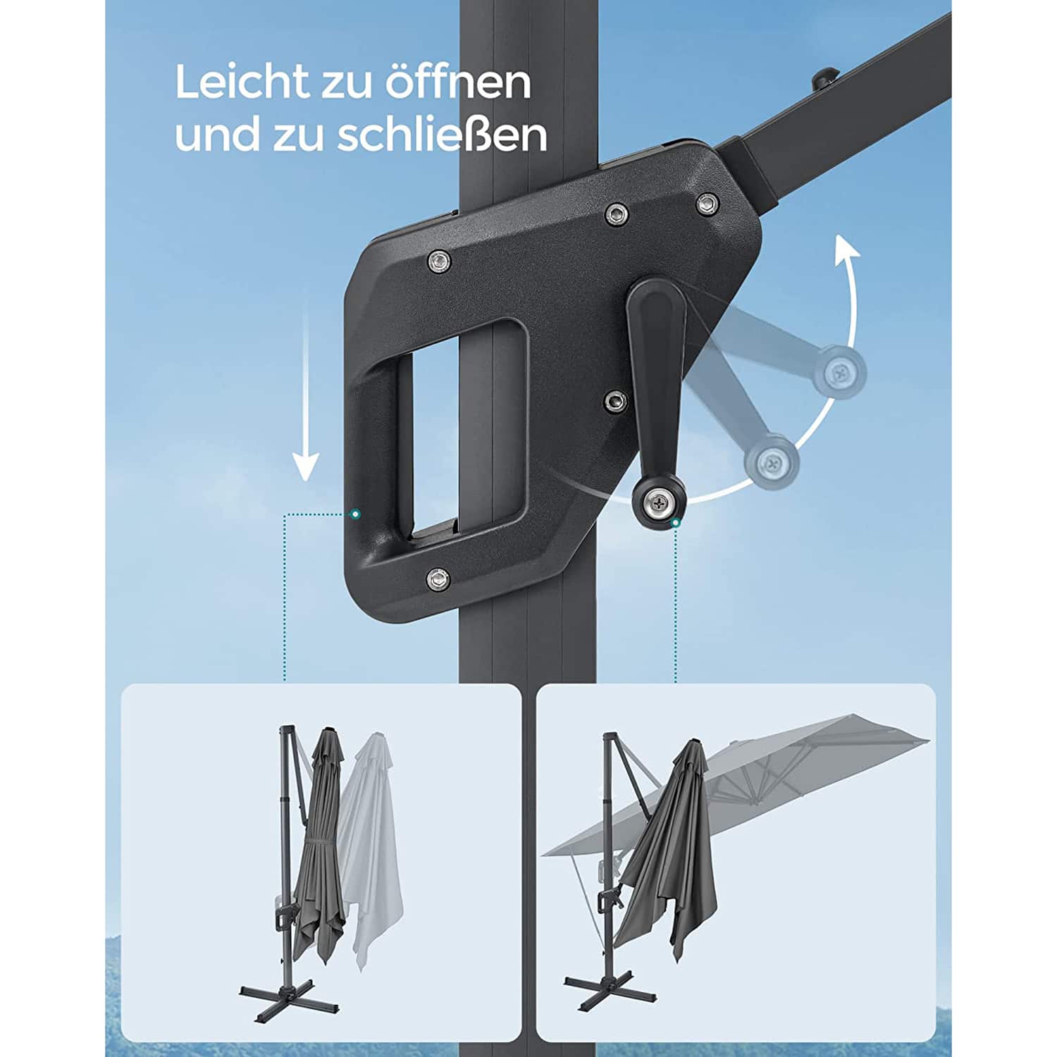 Sonnenschirm Ampelschirm grau Sonnenschirm Ampelschirm grau