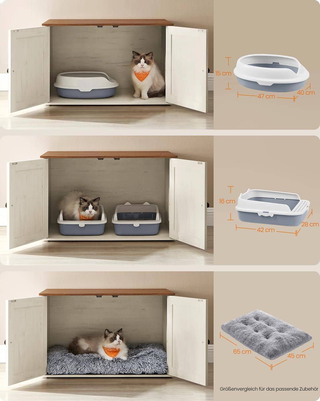 Katzenklo-Schrank mit Türen