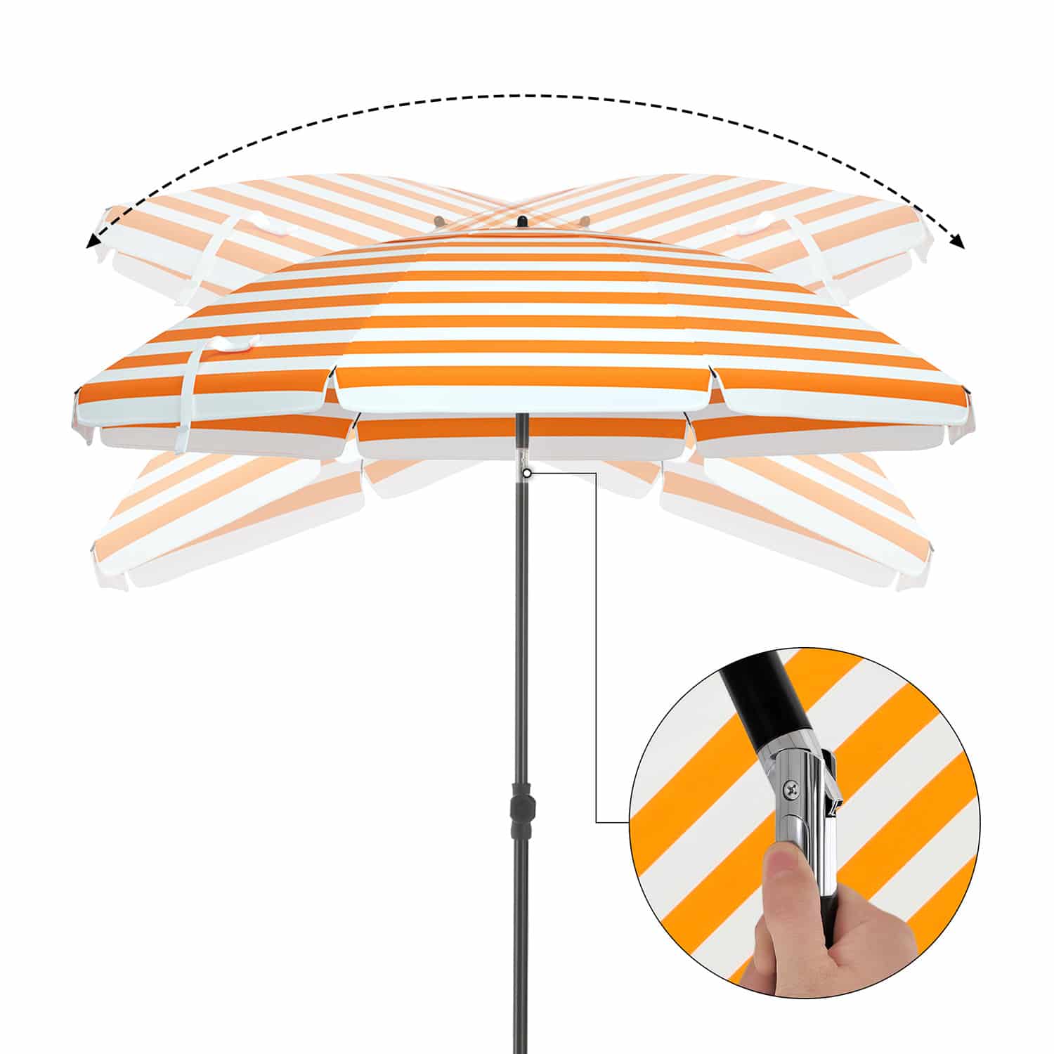 Ø 160 cm Sonnenschirm für Strand-GPU60OW Ø 160 cm Sonnenschirm für Strand-GPU60OW