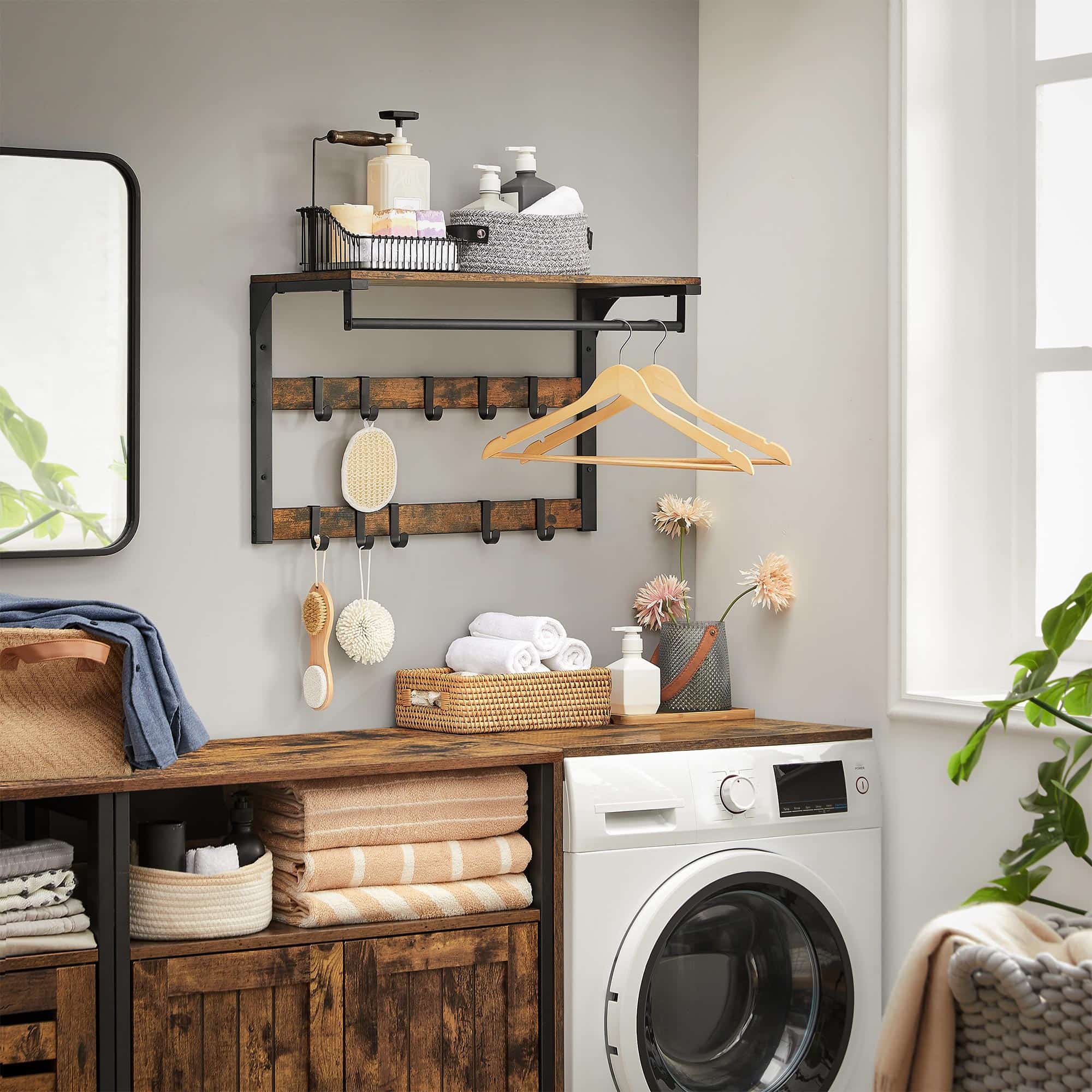 Wandgarderobe mit Ablage Industriestil-B34LCR101B01 Wandgarderobe mit Ablage Industriestil-B34LCR101B01