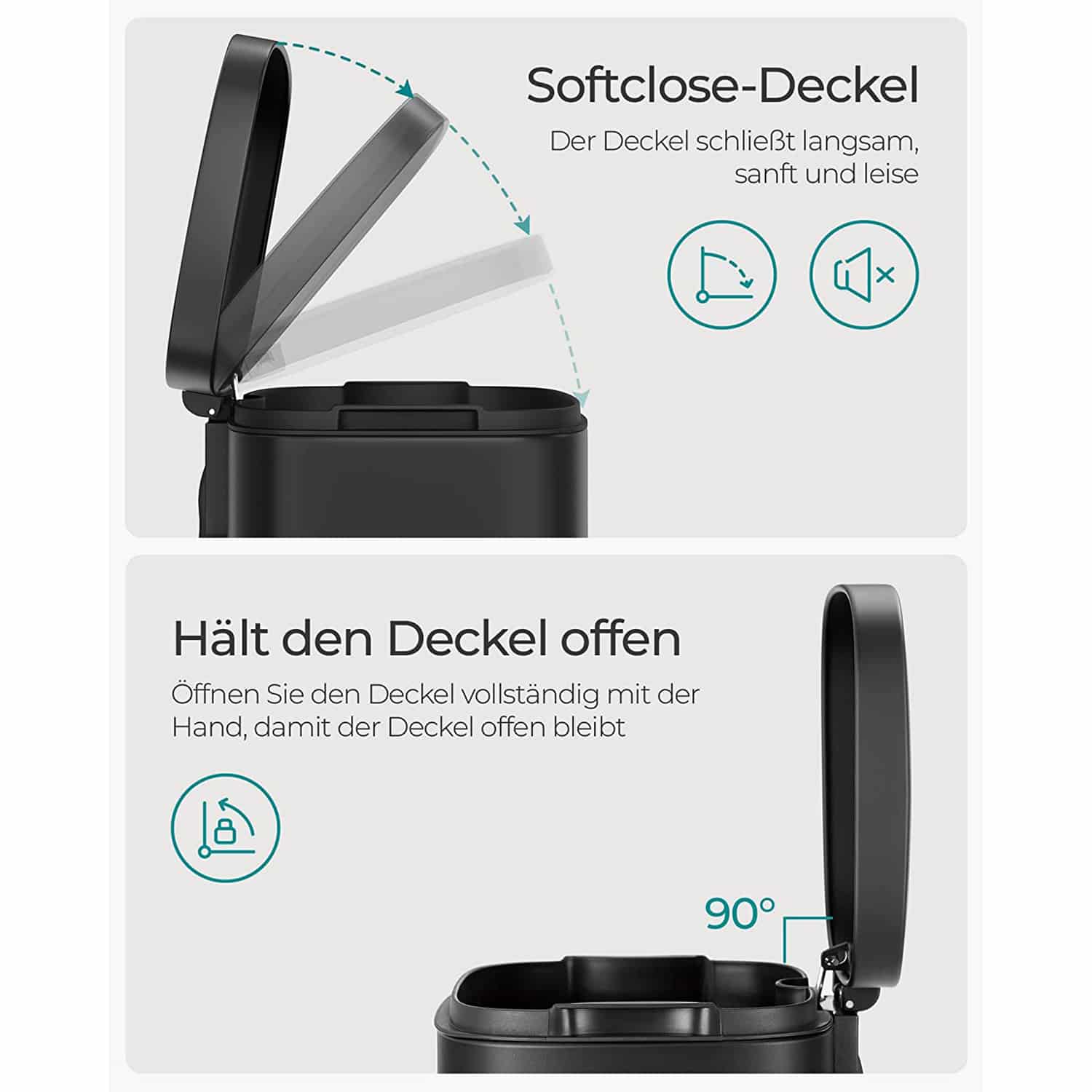 Mülleimer für die Küche schwarz-B34LTB03BK Mülleimer für die Küche schwarz-B34LTB03BK