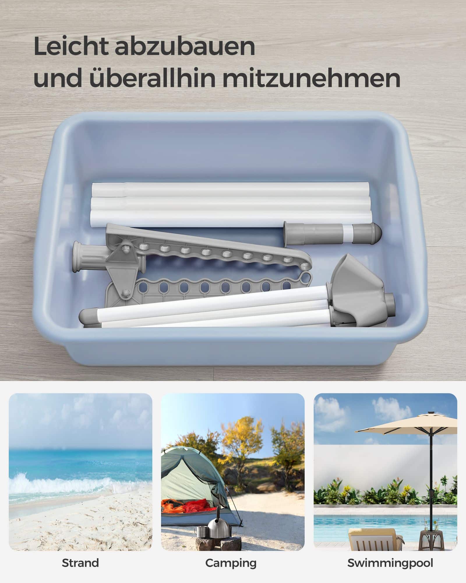 Wäscheständer mit 3 drehbaren Armen und 4 Beinen grau-weiß Wäscheständer mit 3 drehbaren Armen und 4 Beinen grau-weiß