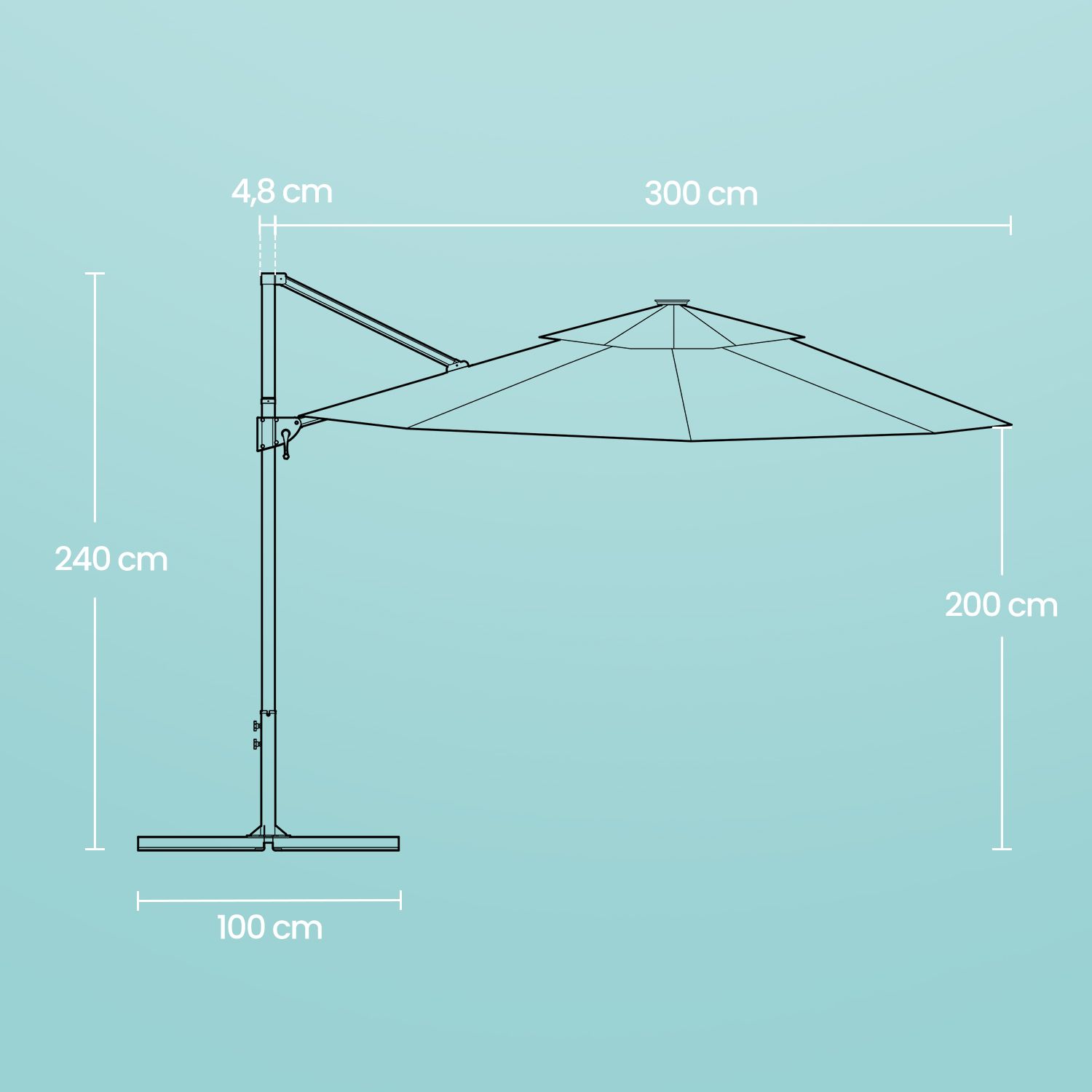 Sonnenschirm, Ampelschirm, 300 cm Sonnenschirm, Ampelschirm, 300 cm