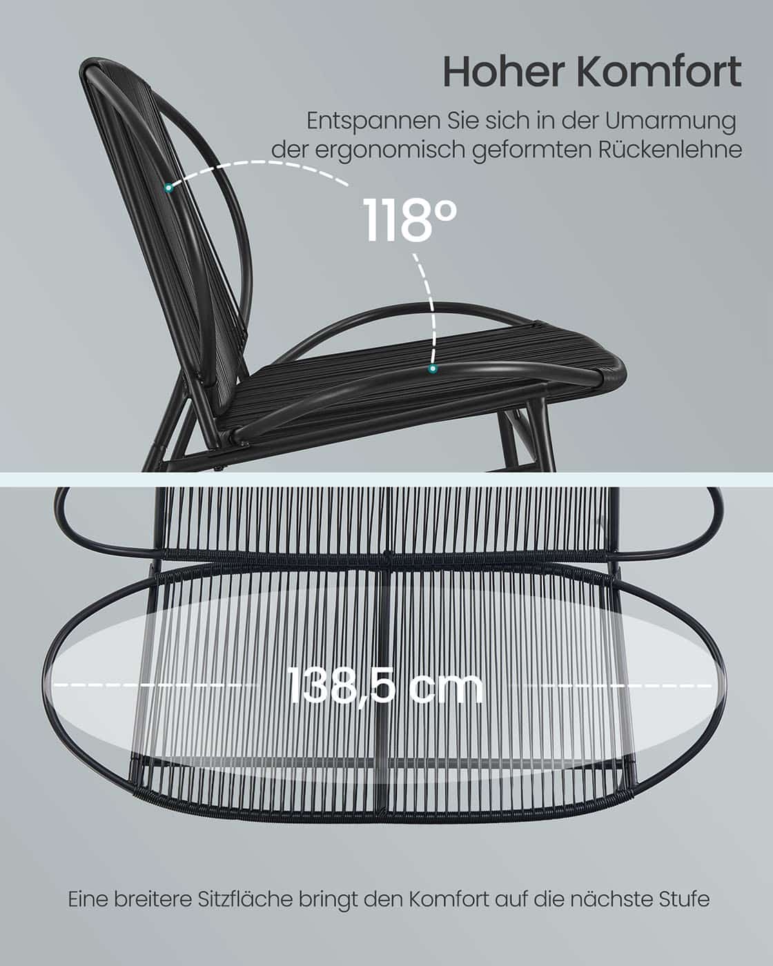 Gartenbank aus PE-Rattan 70 x 138,5 x 79 cm Gartenbank aus PE-Rattan 70 x 138,5 x 79 cm