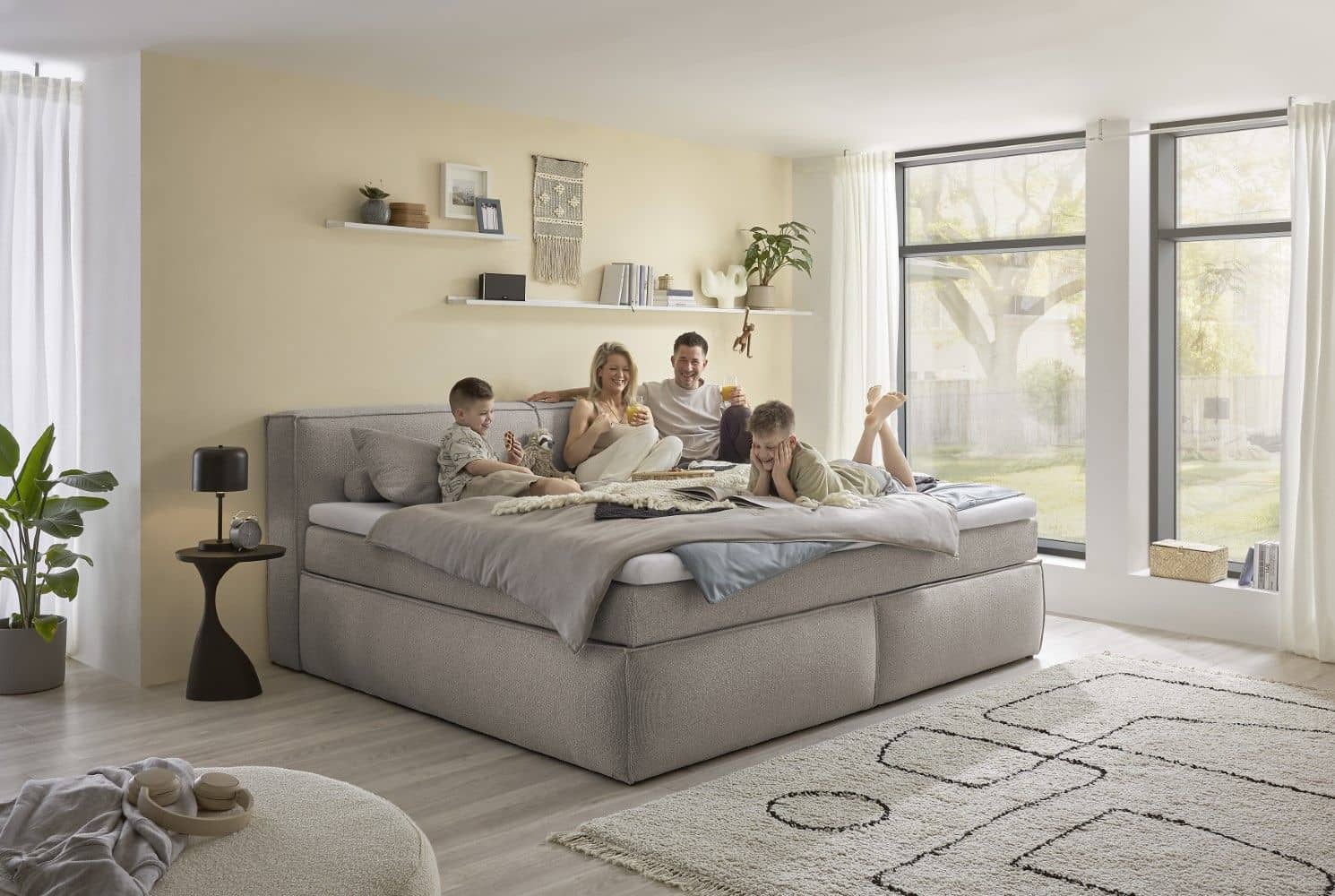 Boxspringbett Sandon 180x200 cm | 240x200 cm– Familienbett Pixie