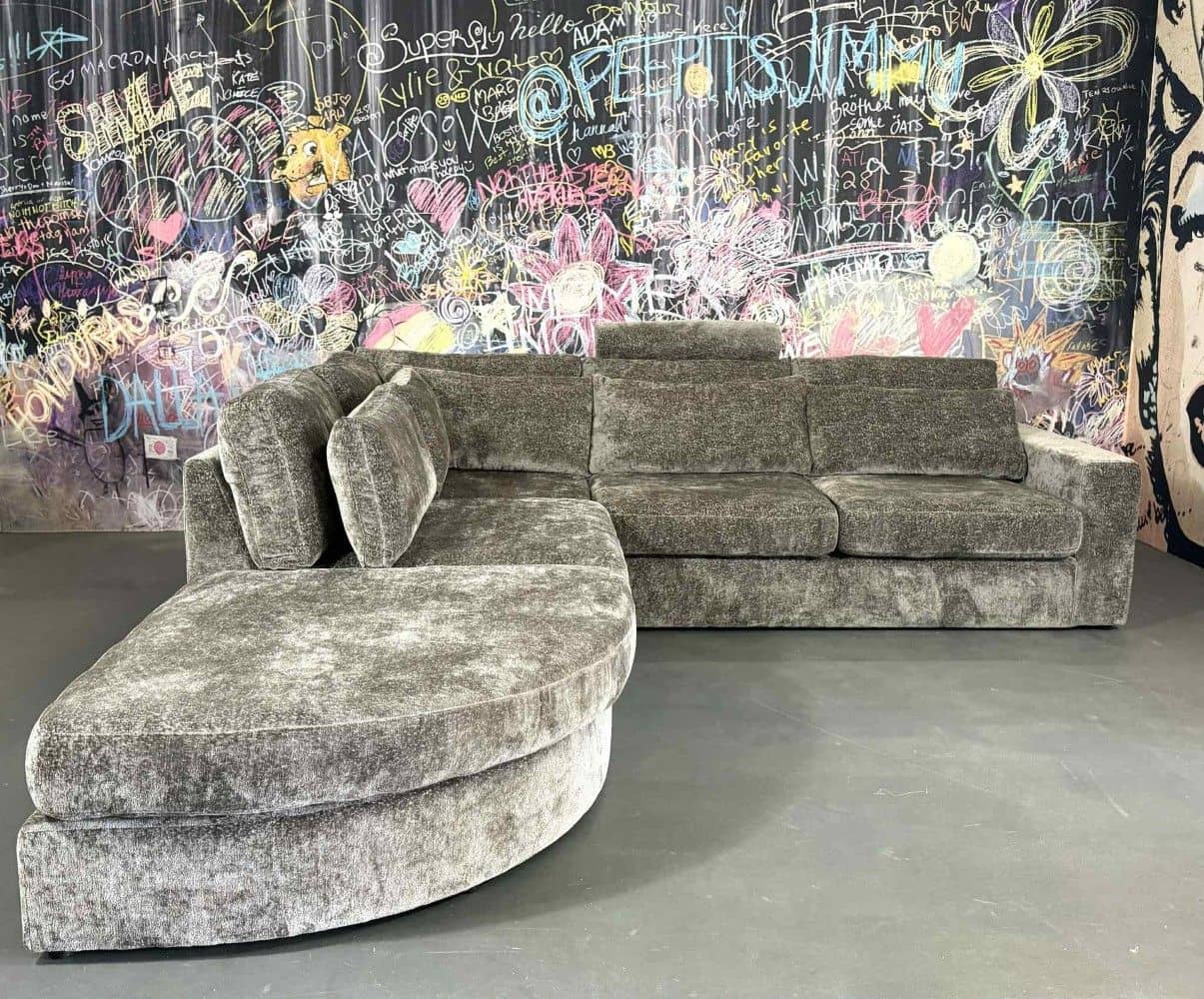 Sofa Grazia Grau Braun XXL mit Kissen – Myhomelando