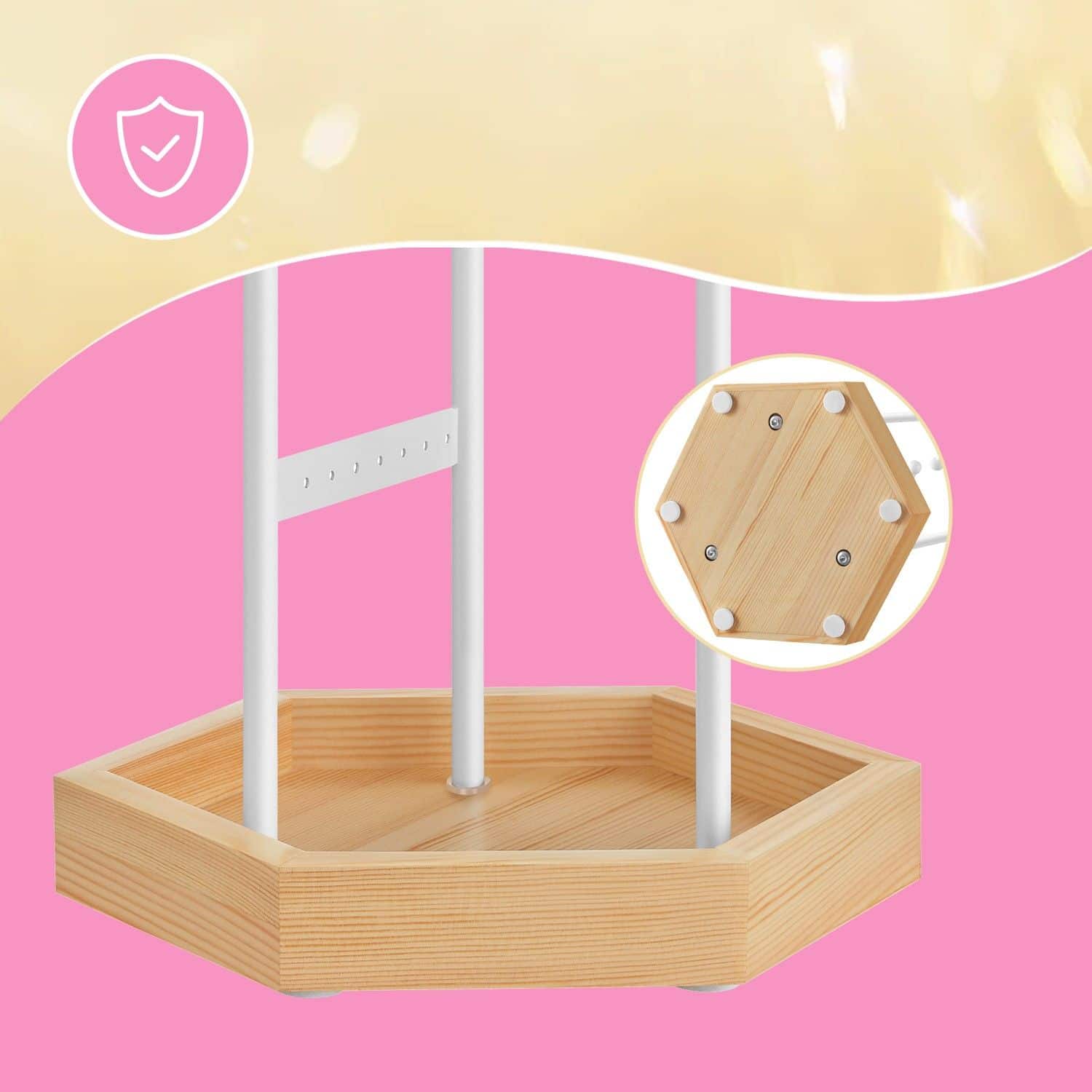 Schmuckhalter aus Metall und Holz Weiß