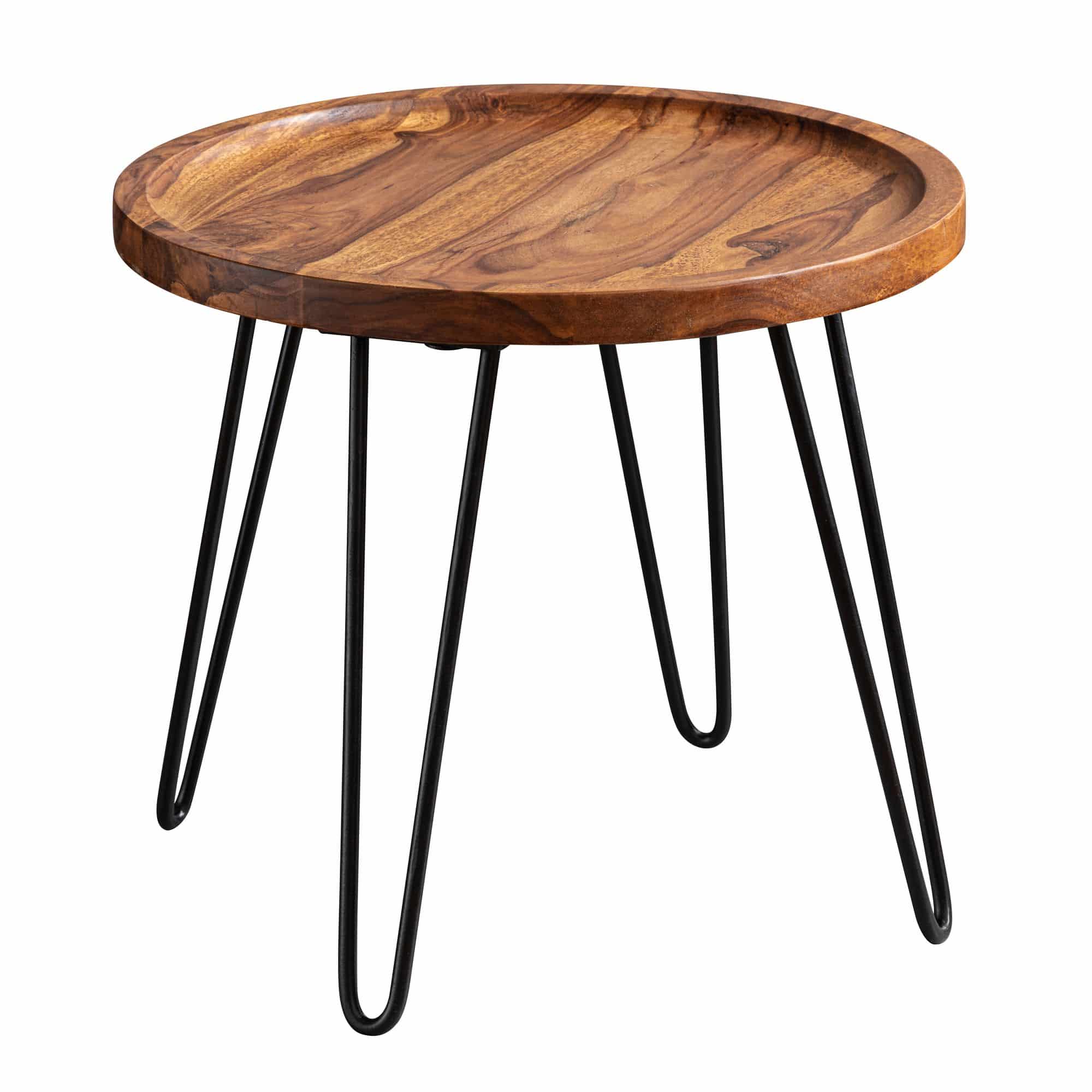 Wohnling Beistelltisch 45 cm – Sheesham massiv & Metall Wohnling Beistelltisch 45 cm – Sheesham massiv & Metall