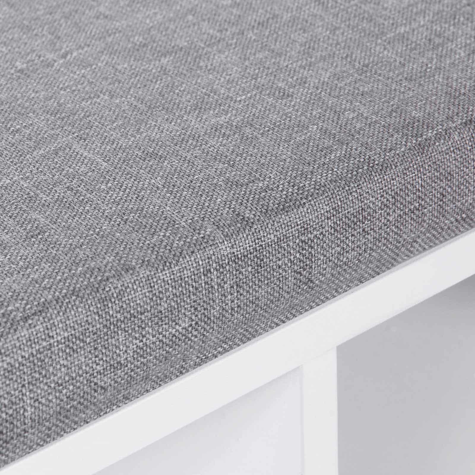 Gepolsterte Schuhbank Weiß-Grau-B34LHS10WT Gepolsterte Schuhbank Weiß-Grau-B34LHS10WT