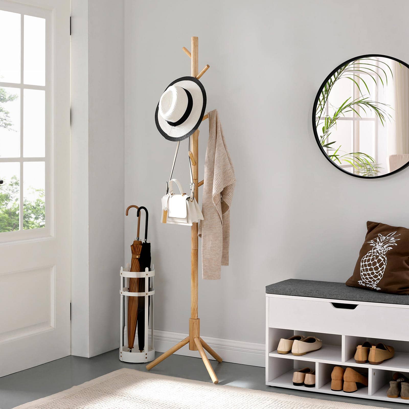 Garderobenständer naturfarben-RCR004N01 Garderobenständer naturfarben-RCR004N01