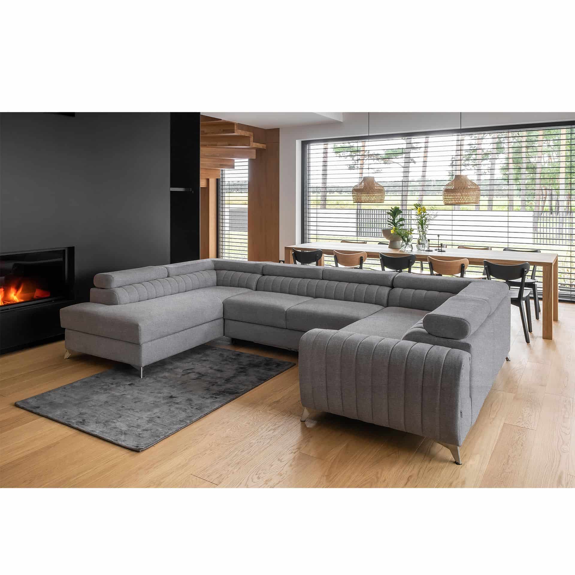 Louis Wohnlandschaft mit Schlaffunktion & Bettkasten - Poco-Stoff Louis Wohnlandschaft mit Schlaffunktion & Bettkasten - Poco-Stoff