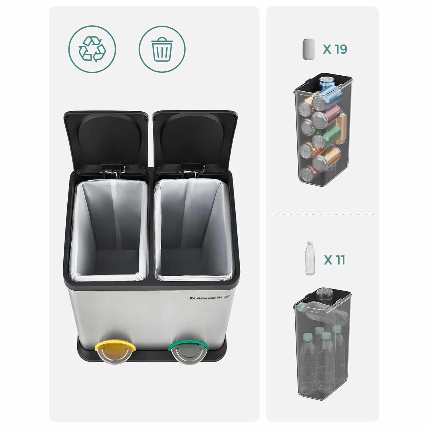 Mülltrenner 30 Liter (2 x 15 L)-LTB30L