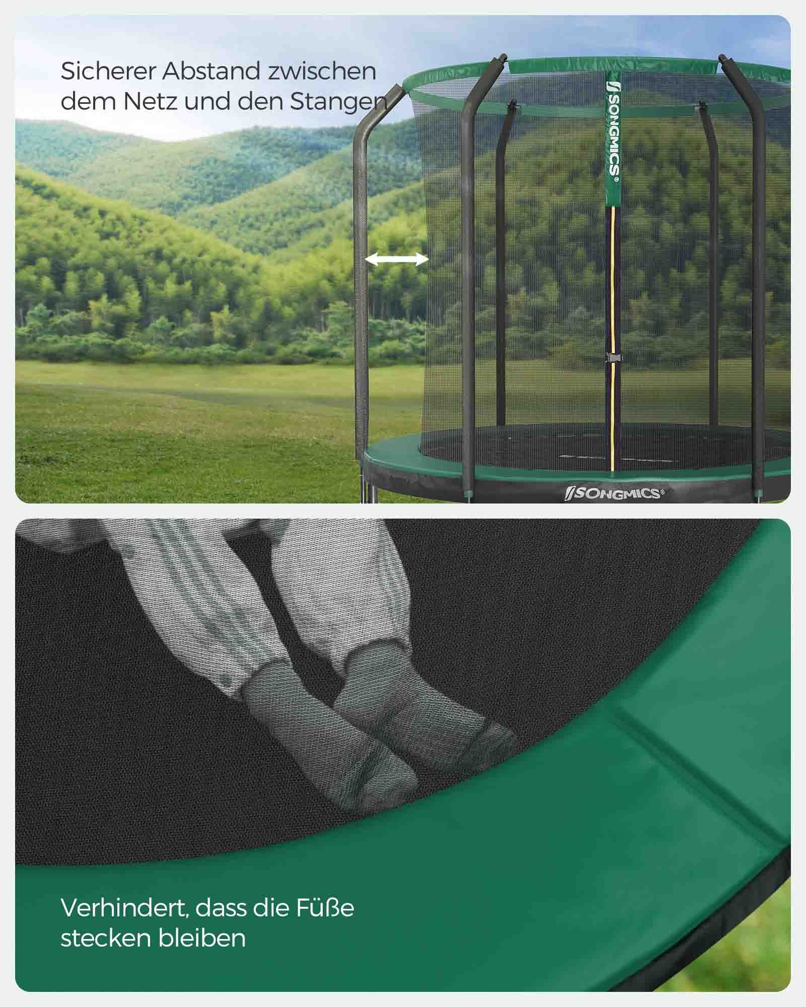 Trampolin Ø 244 cm mit innenliegendem Netz schwarz-dunkelgrün-STR083C01 Trampolin Ø 244 cm mit innenliegendem Netz schwarz-dunkelgrün-STR083C01