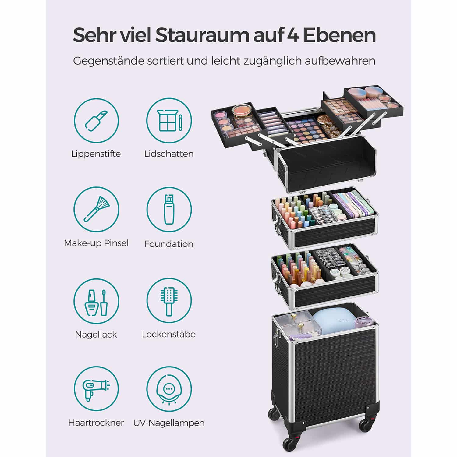 Kosmetikkoffer Trolley abschließbar für Reisen Kosmetikkoffer Trolley abschließbar für Reisen